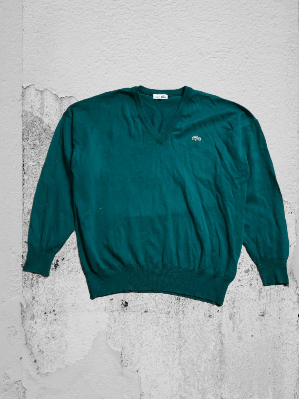 Lacoste VINTAGE Lacoste 70s Green V-Neck Acrylic Sweater Size M / US 6-8 / IT 42-44 - 1 Thumbnail