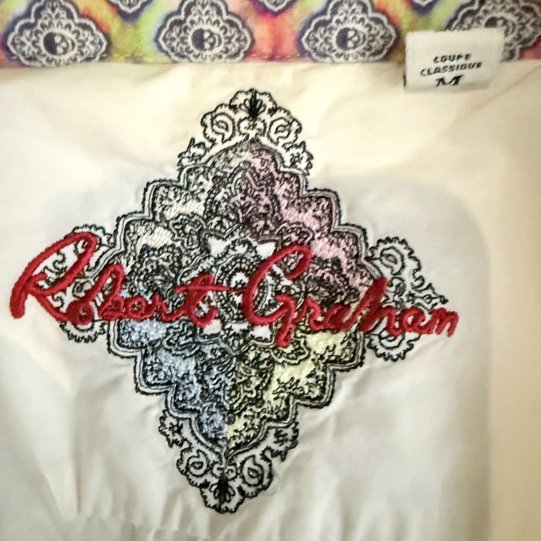 Robert Graham ROBERT GRAHAM Long Sleeve Button Down Shirt Adult Medium White Mens Size US M / EU 48-50 / 2 - 4 Thumbnail