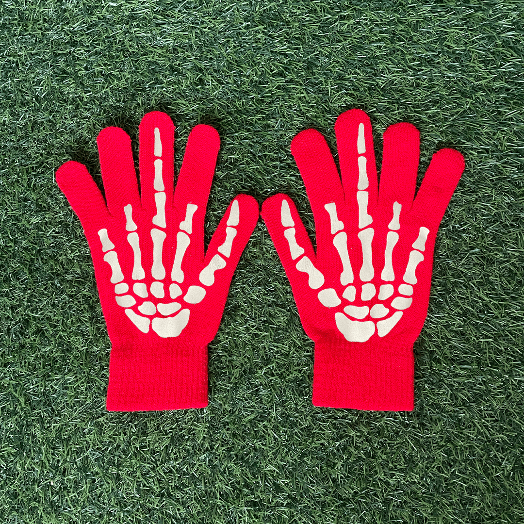 Vintage SKULL MIDDLE FINGER GLOVES Size ONE SIZE - 1 Preview
