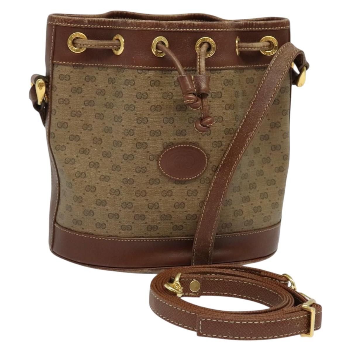 Gucci Micro GG Supreme Shoulder Bag Beige Gold 007 86 0044 Auth Ti2975 in Beige/Gold, Women's