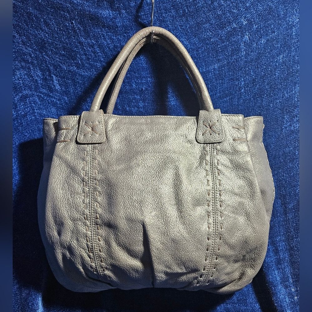 Vintage Y2K Carlos Falchi Silver Hobo Leather Handbag Tote Size ONE SIZE - 2 Thumbnail