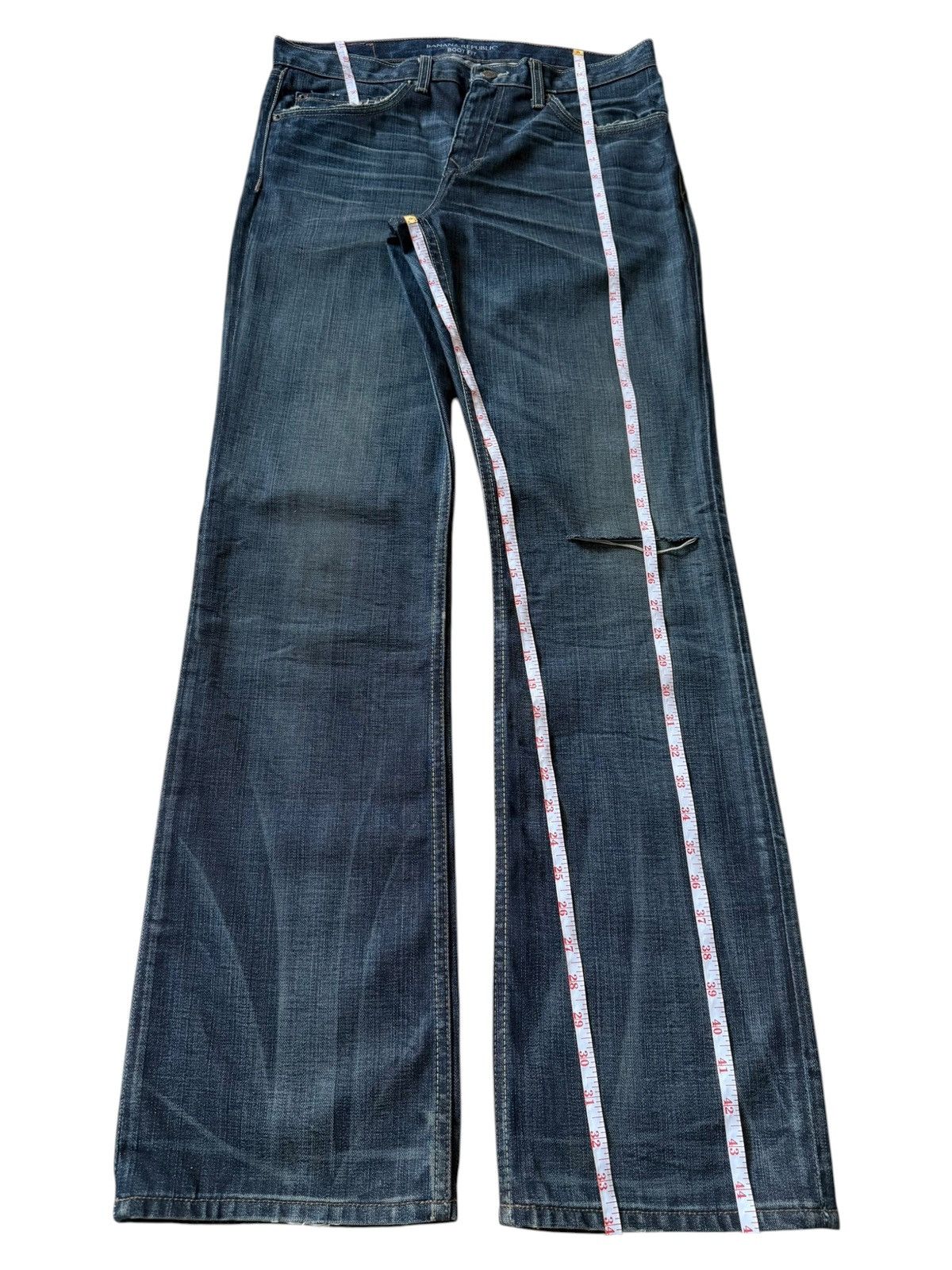Banana Republic Vintage Banana Republic Faded Wash Distress Flare Jeans Size US 33 - 7 Thumbnail