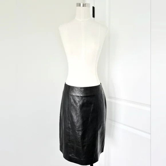 Talbots Leather Pencil Skirt Sz 6P Classic Fall Party Spring Winter Size 28" / US 6 / IT 42 - 4 Thumbnail