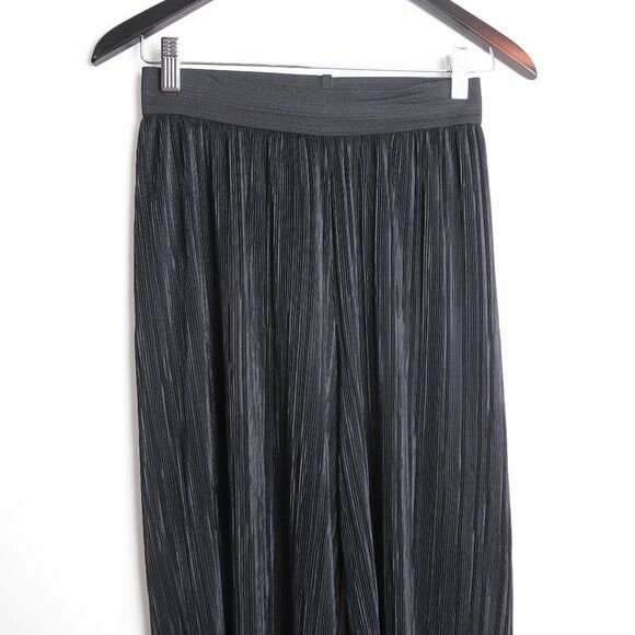 Other Dynamite Black High-Rise Pleated Flowy Wide-Leg Pants Size 24" / US 00 / IT 34 - 2 Thumbnail