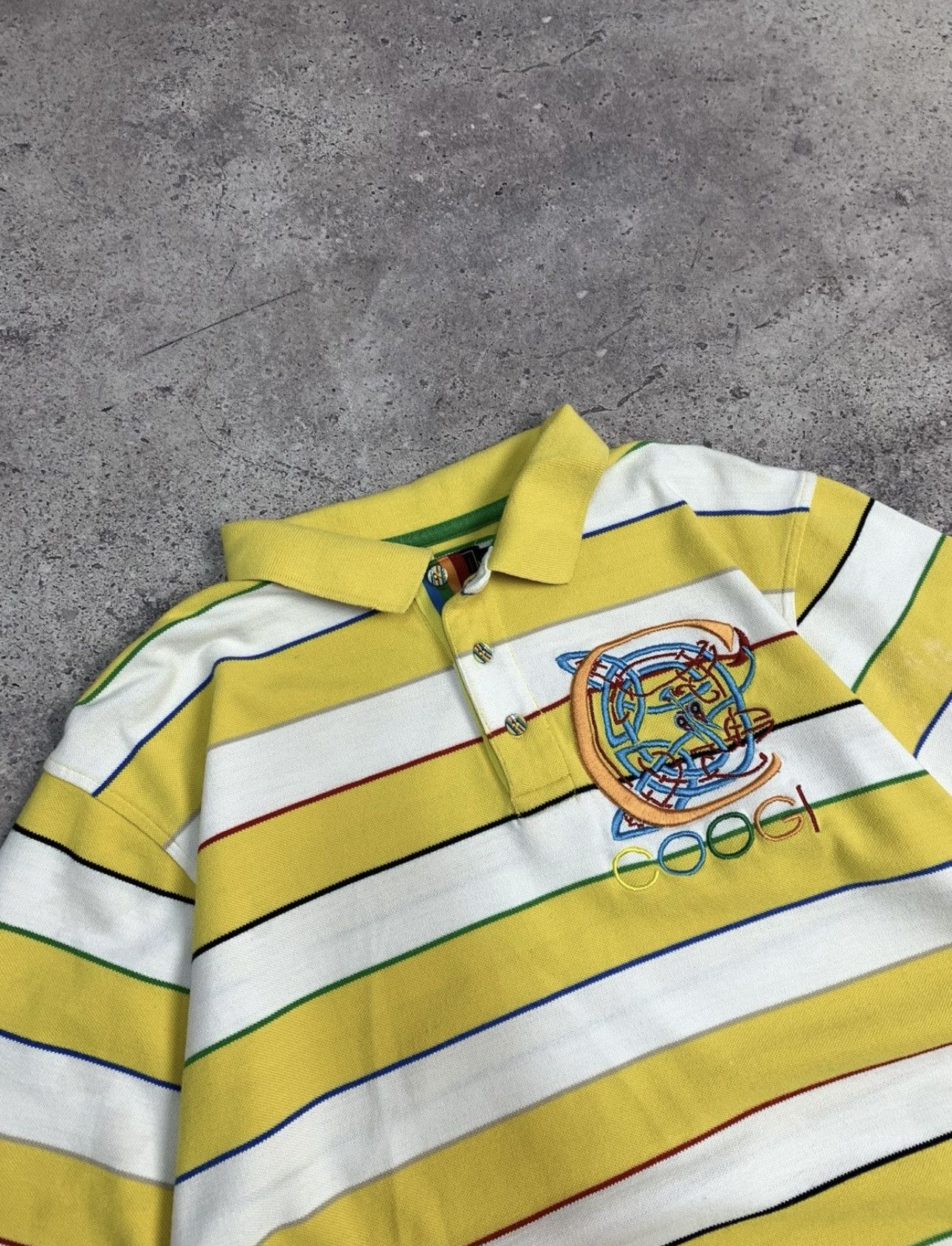 Coogi Vintage COOGI Striped Yellow Polo Size US L / EU 52-54 / 3 - 6 Thumbnail