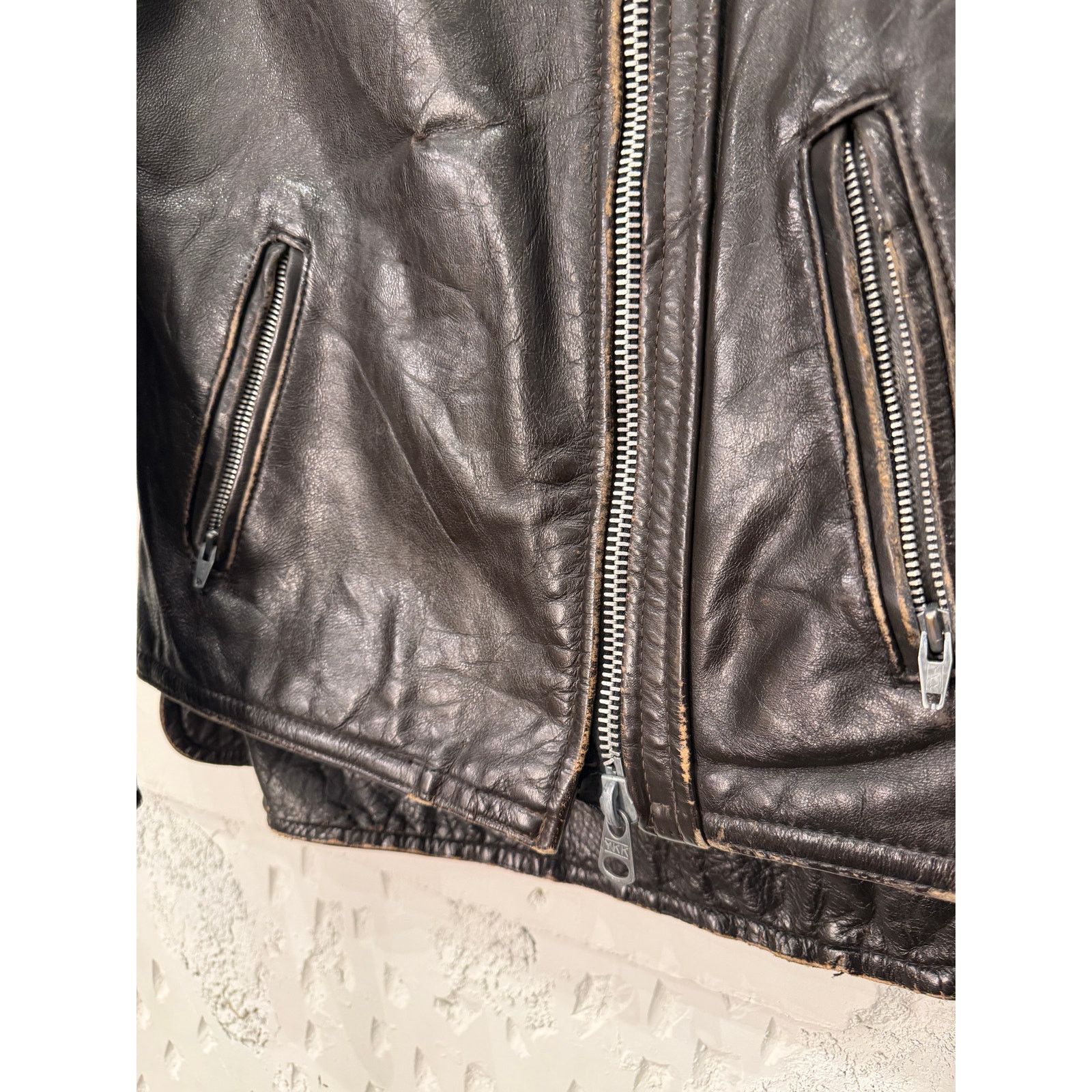 Vintage Vintage 1960's Lined Black Leather Moto Jacket Size US M / EU 48-50 / 2 - 3 Thumbnail