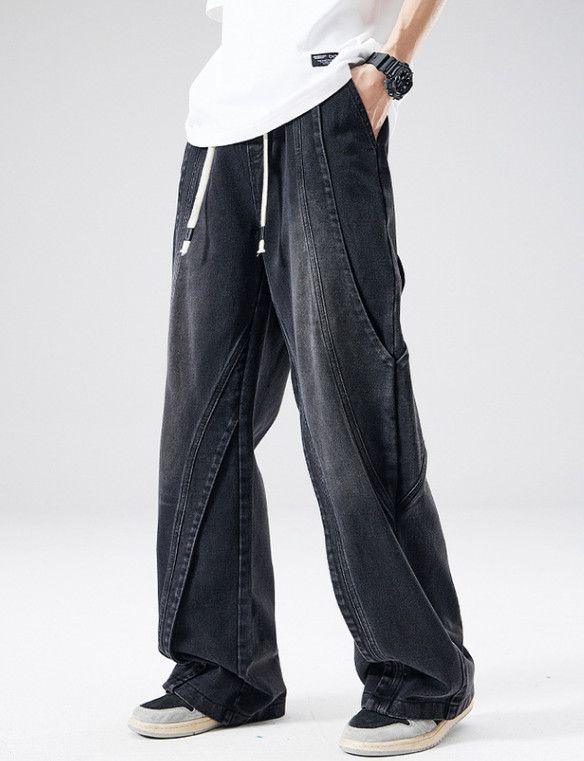 Japanese Brand Men's washed straight leg loose American style blue jeans Size US 32 / EU 48 - 1 Thumbnail
