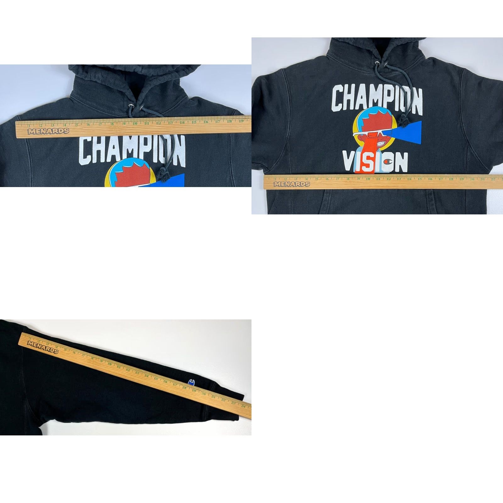 Champion Men's Champion x Hebru Brantley Vision Reverse Weave Hoodie M Black Logo Graphic Print Hoodie Mens Size US M / EU 48-50 / 2 - 9 Thumbnail