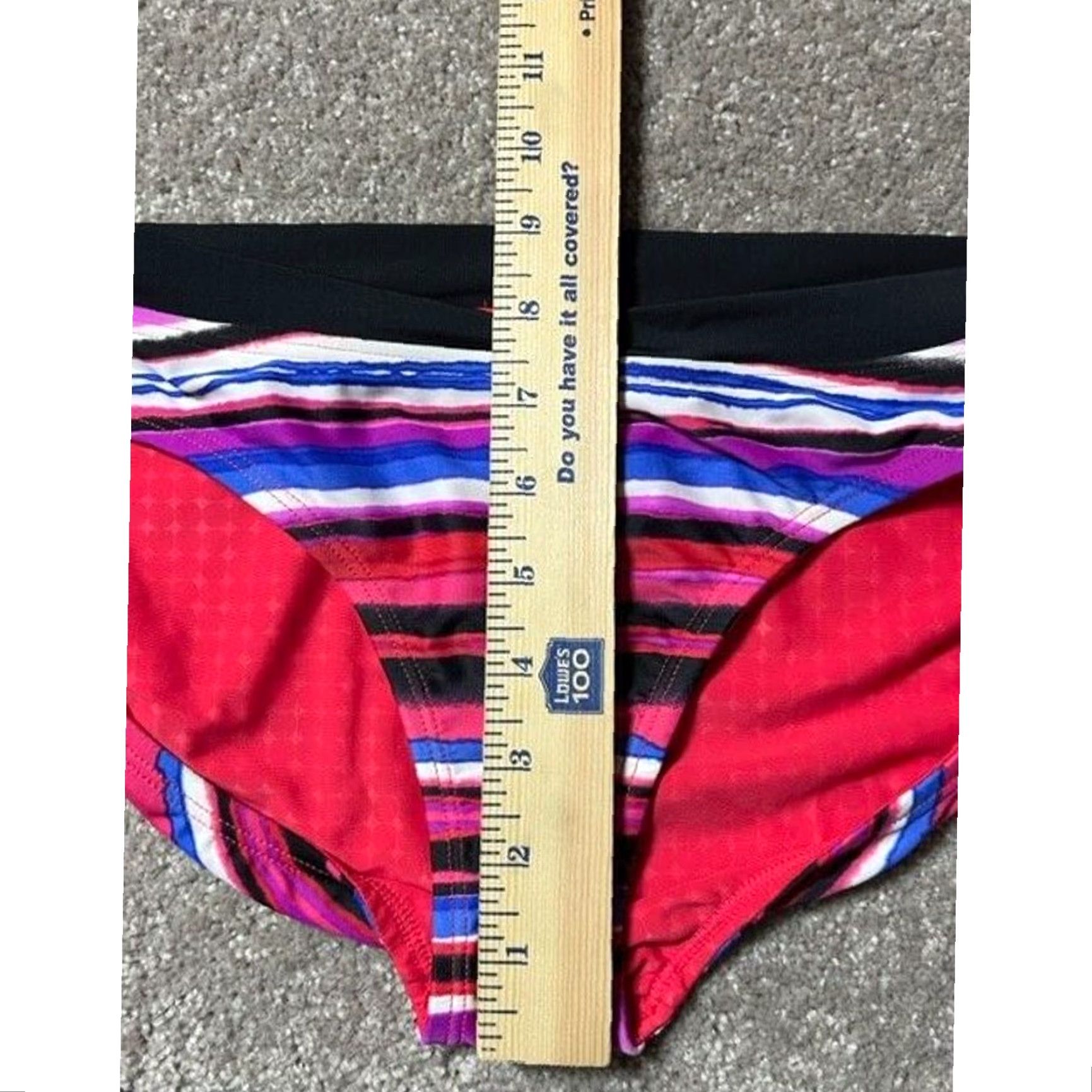Nike Nike Reversible Low-Rise Bikini Swim Bottom 14 Women Beach Colorful Striped Y2K Womens Size 36" / US 14 / IT 50 - 6 Thumbnail
