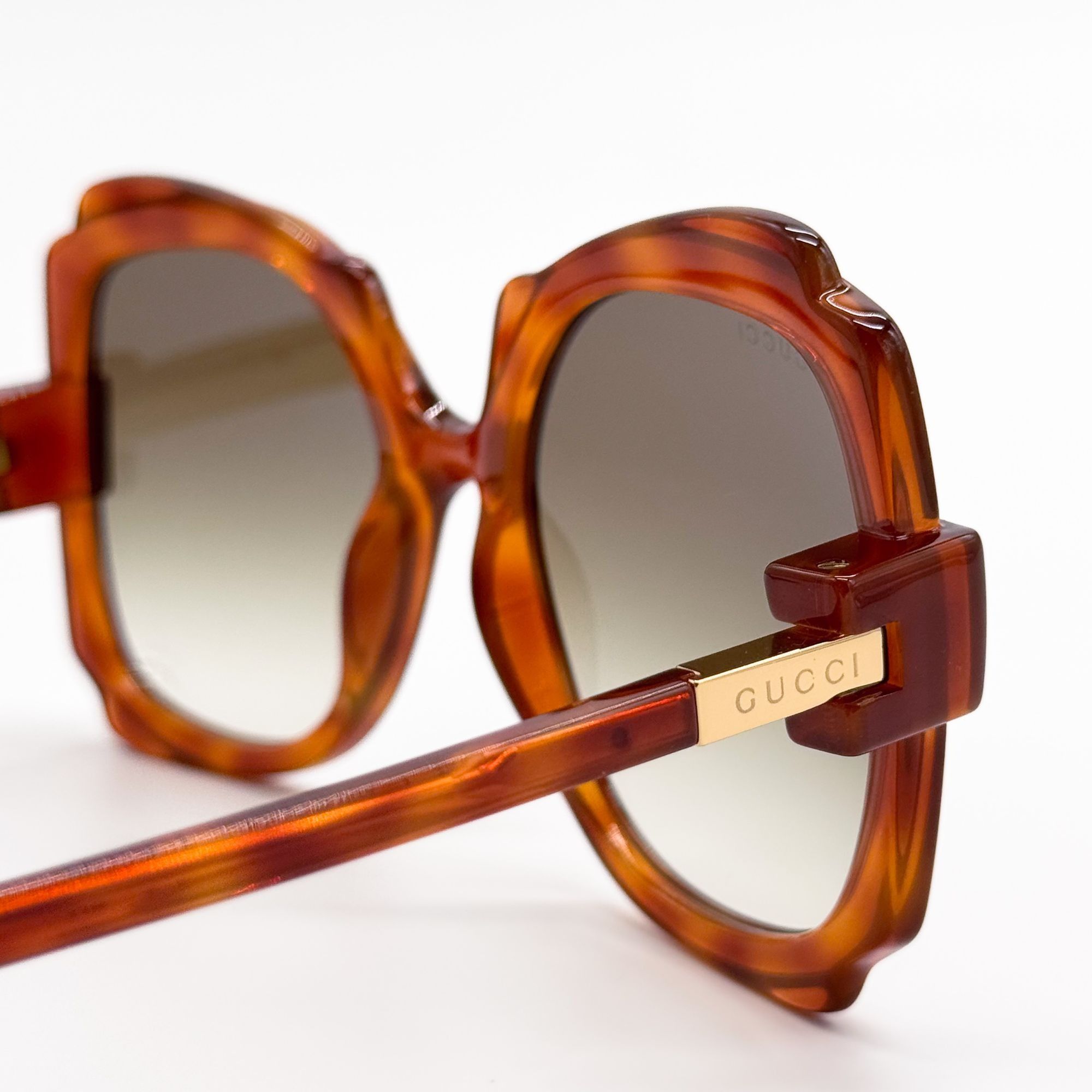 New Gucci Women Oversized Havana Sunglasses GG1431S 002 Auth display picture 1