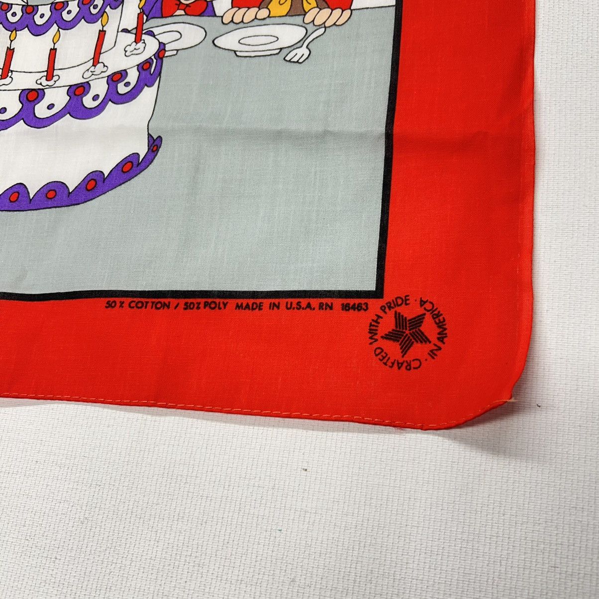 Vintage × Warner Bros VTG Looney Tunes Bandana Handkerchief Bugs Bunny 50th Size ONE SIZE - 2 Thumbnail
