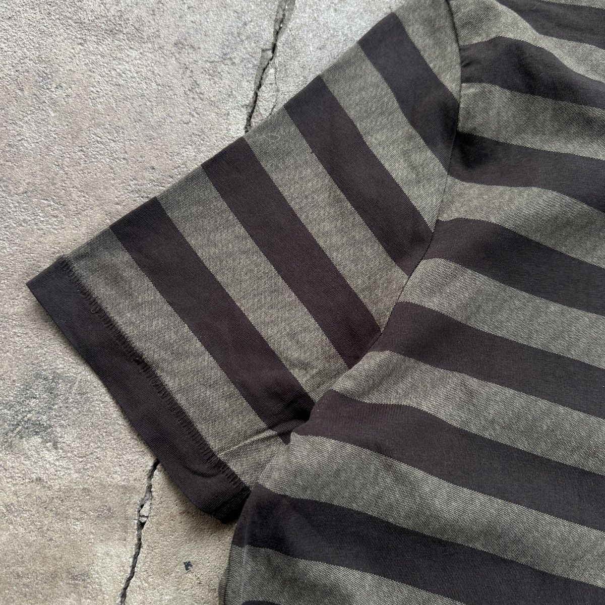 Japanese Brand QS Japanese Stripe Brown Printed Tee Size US M / EU 48-50 / 2 - 7 Thumbnail