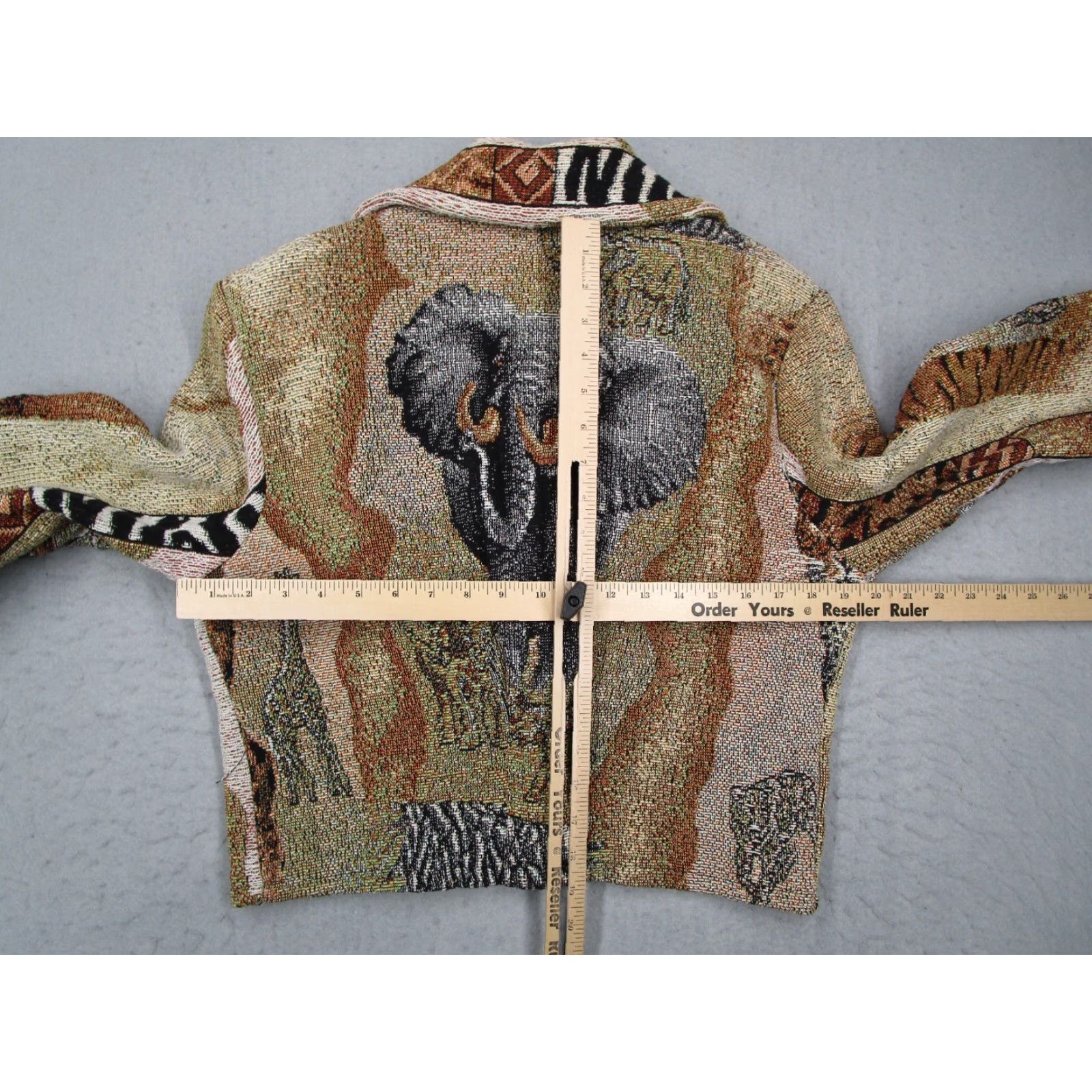Vintage VINTAGE Laguna Casuals Jacket Women's Medium Beige Knit Button Up Animal Print Size M / US 6-8 / IT 42-44 - 6 Thumbnail