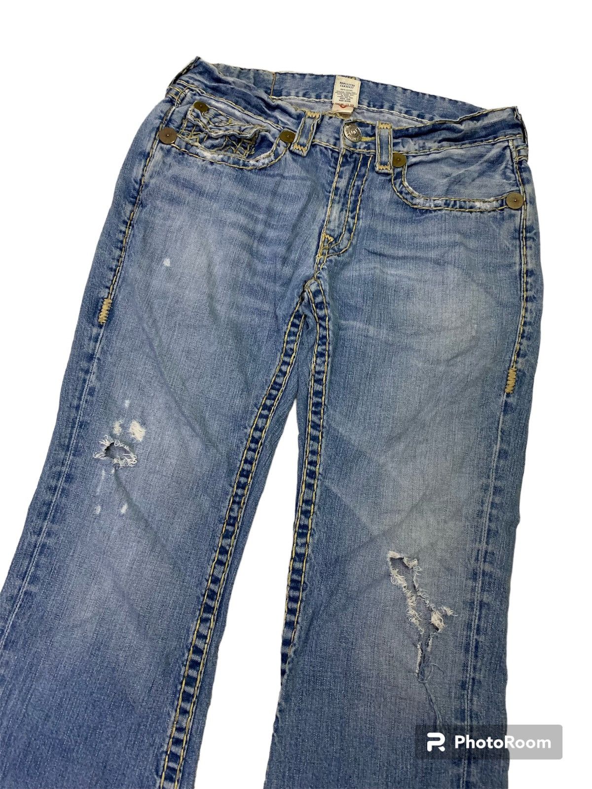 True Religion True Religion Ripped Denim Size US 33 - 4 Thumbnail