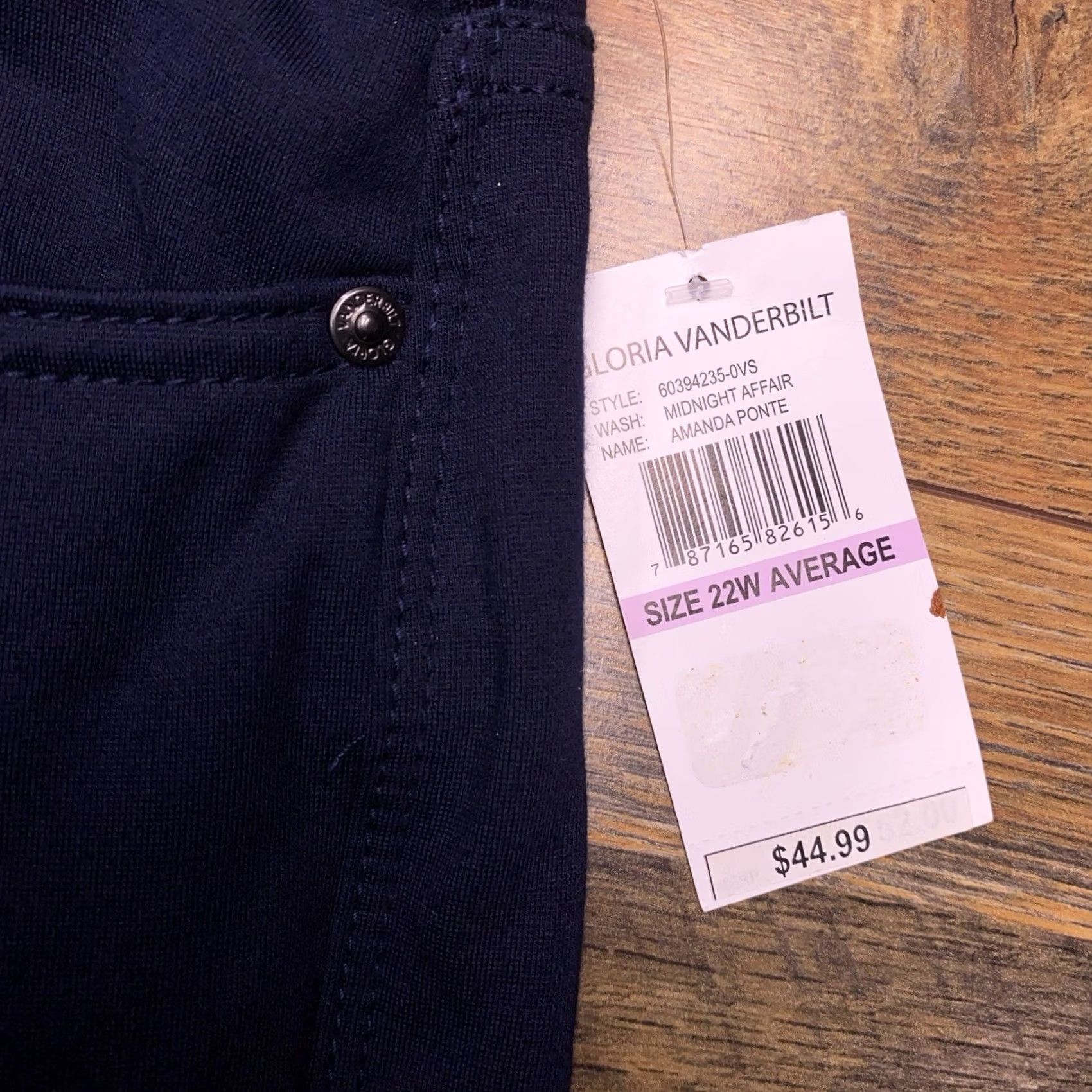 Gloria Vanderbilt Gloria Vanderbilt Amanda Jeans Heritage Fit Tapered Leg 22W Navy Blue Denim 5-Pocket Womens Plus Jeans Regular Vintage? Size 40" / US 18 - 6 Thumbnail