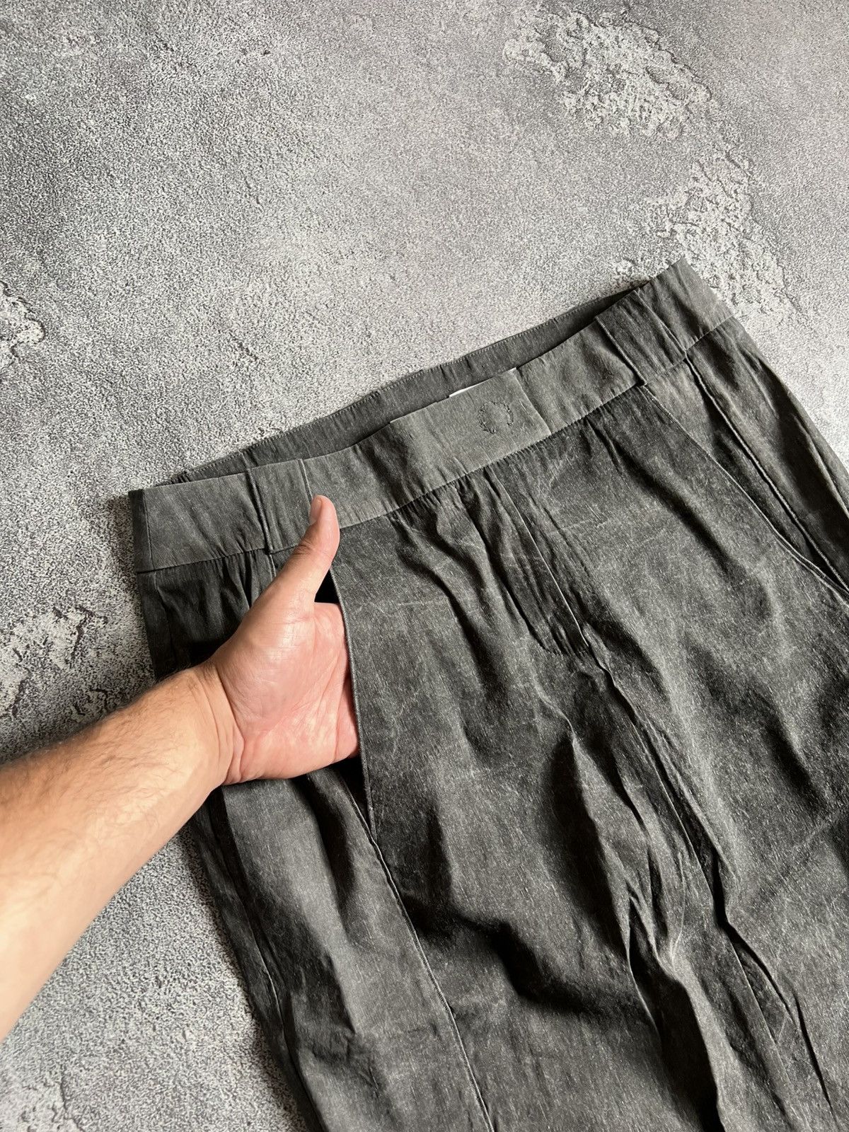 Annette Gortz Annette Gortz Sz 40 Crinkle Straight Kiss Skirt Linen Blend Size 27" / US 4 / IT 40 - 6 Thumbnail
