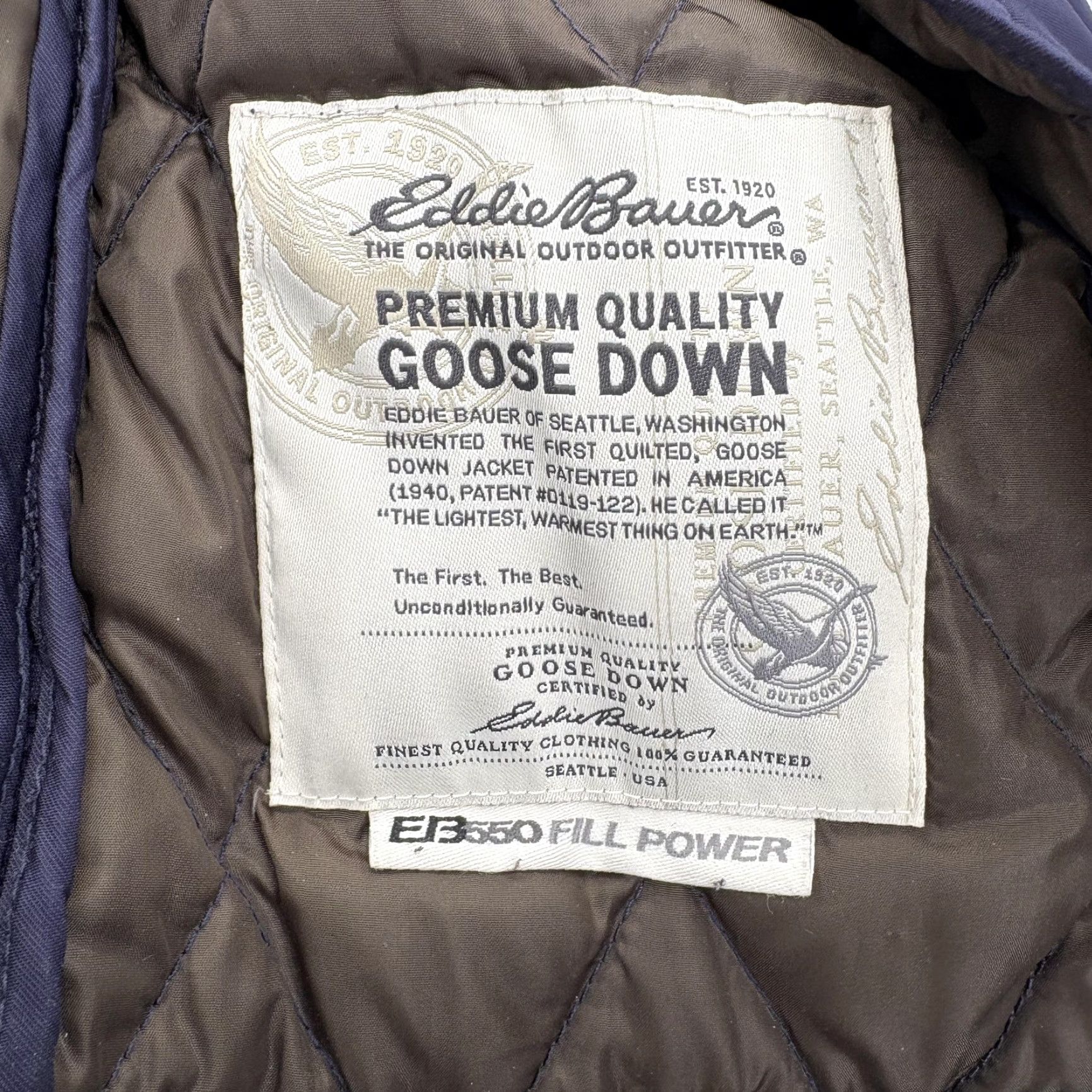 Eddie Bauer Eddie Bauer Goose Down Vest Womens Large Blue Quilted Puffer Snap Outdoor EB 550 Size L / US 10 / IT 46 - 5 Thumbnail