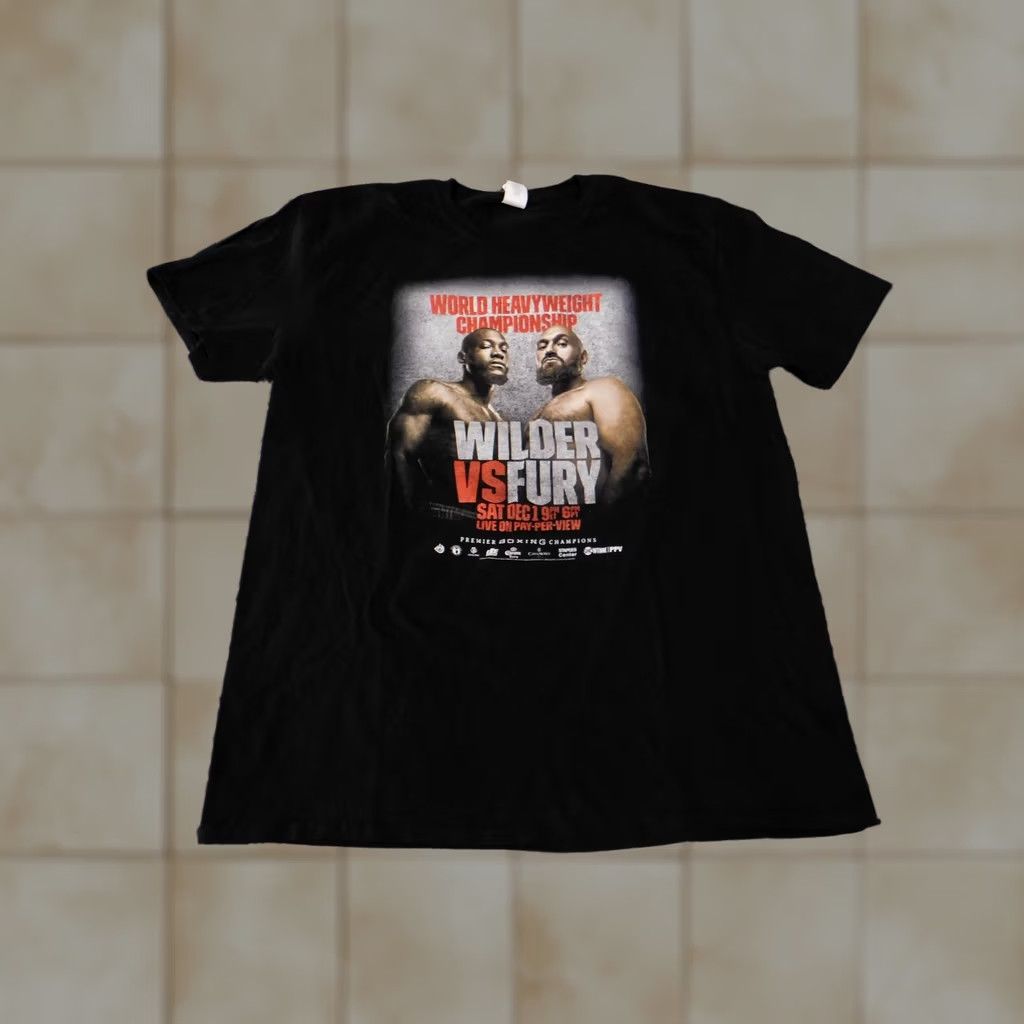Gildan Wilder vs Fury Shirt Mens XL Black World Heavyweight Championship Boxing Gildan Size US XL / EU 56 / 4 - 1 Thumbnail