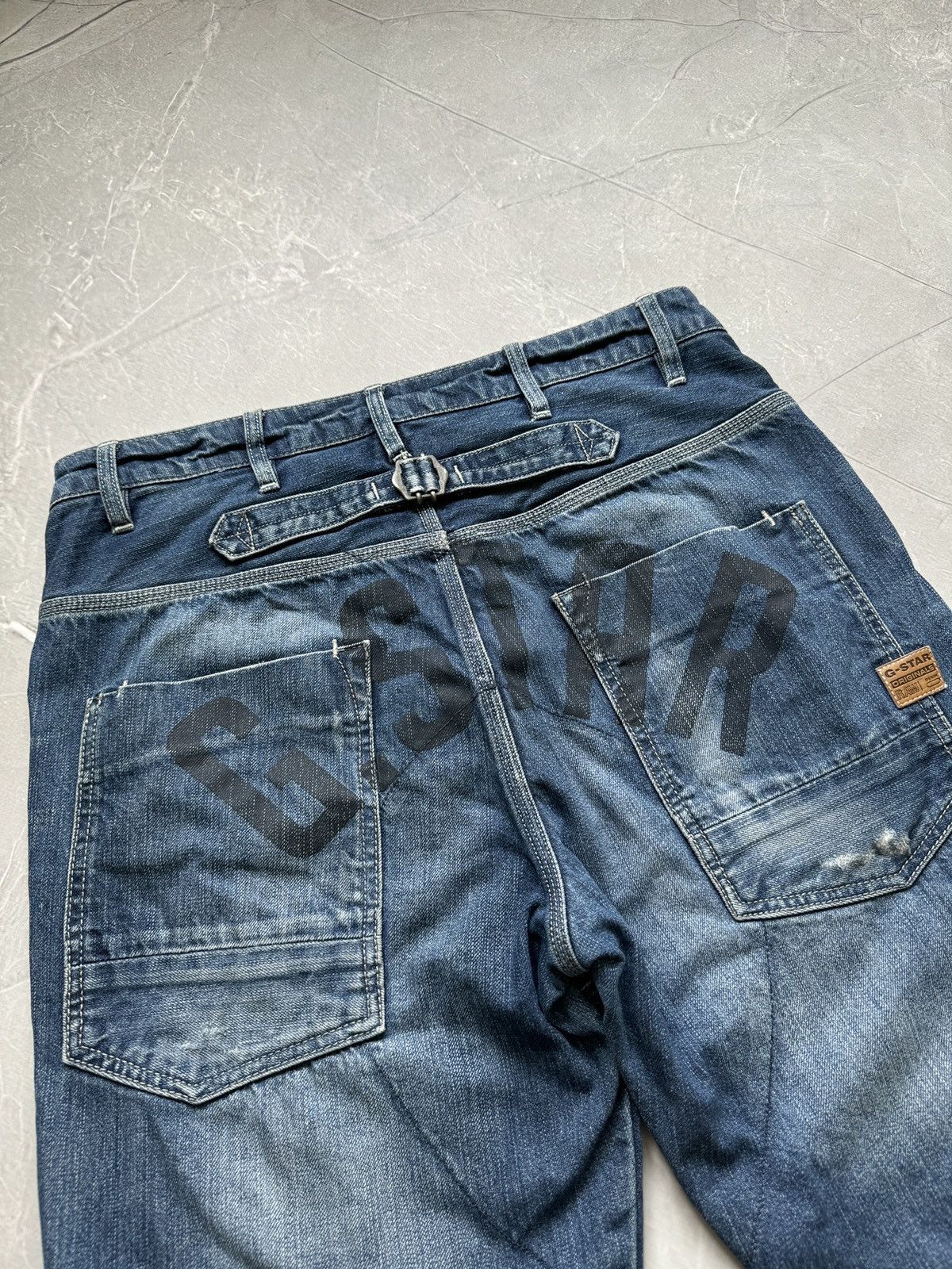 G-Star Vintage G-Star Raw Big Logo Back Buckle Denim Shorts Baggy Size US 34 / EU 50 - 14 Thumbnail