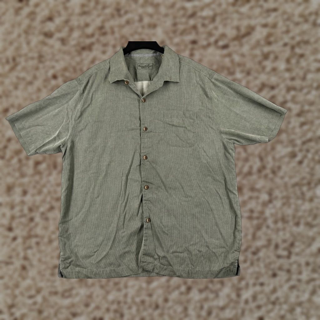 Tommy Bahama VINTAGE Tommy Bahama Shirt Adult 2XL Beige Stripe Button-Up 100% Silk Camp Hawaiian Size US XXL / EU 58 / 5 - 1 Thumbnail