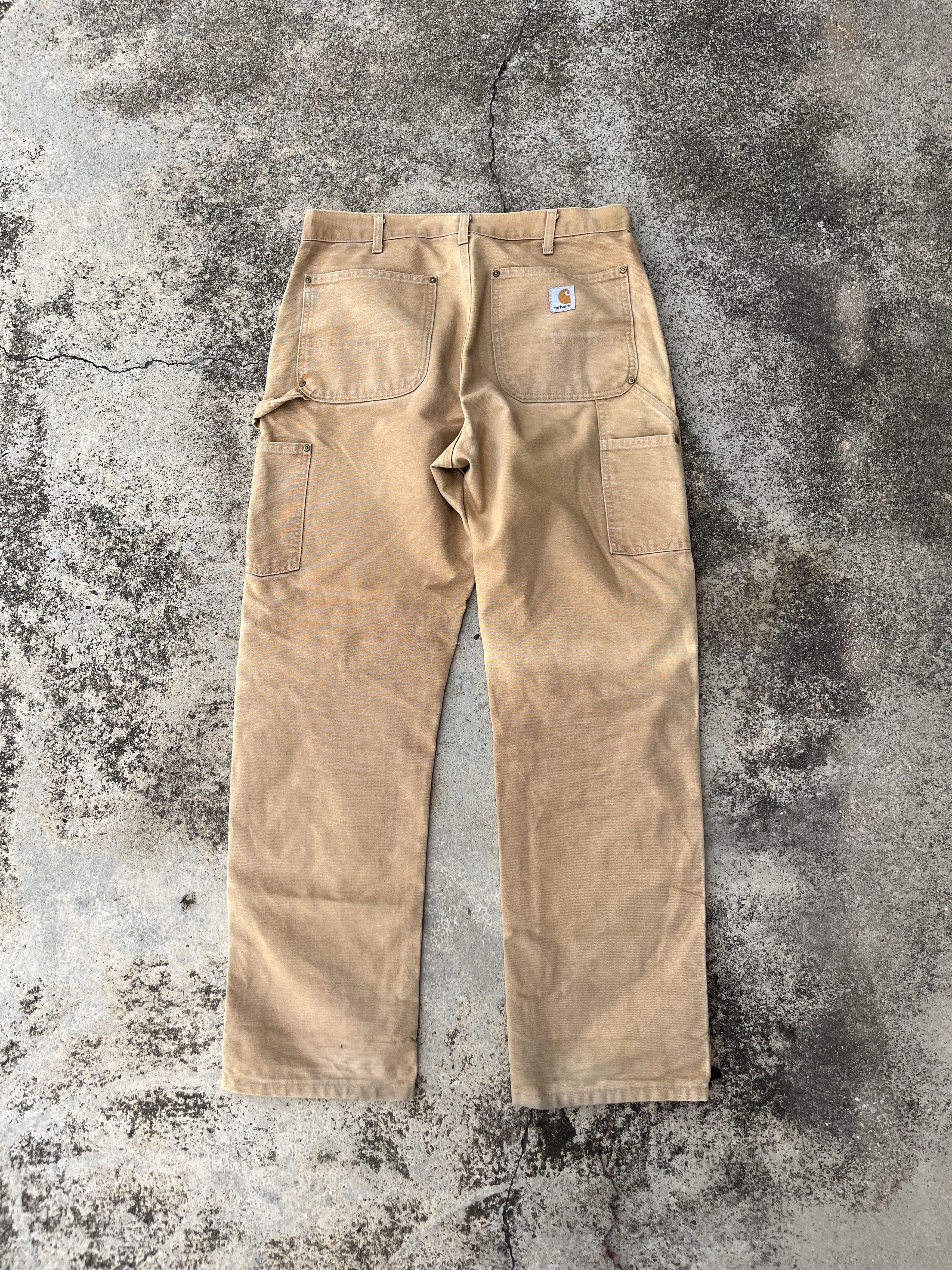 Carhartt Carhatt Double Knee Dungaree Sun Faded Distressed Pants Size US 34 / EU 50 - 5 Thumbnail