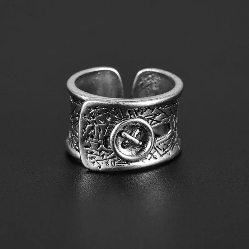 Jewelry × Vintage Retro Clothes Button Wide Ring Size ONE SIZE - 1 Thumbnail