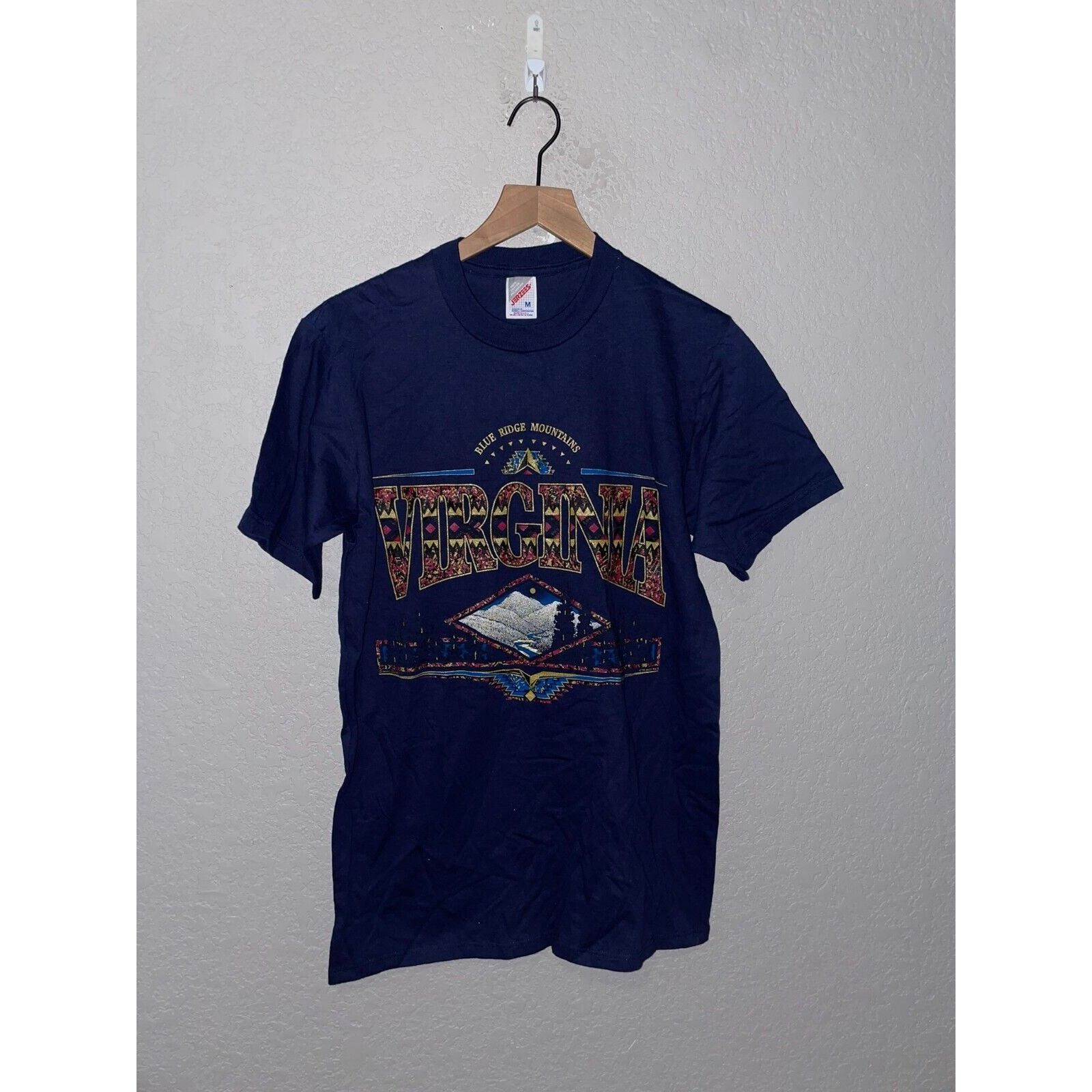Jerzees Vintage Virginia Shirt Blue Ridge Mountains Tee VTG 90s M Size US M / EU 48-50 / 2 - 1 Thumbnail
