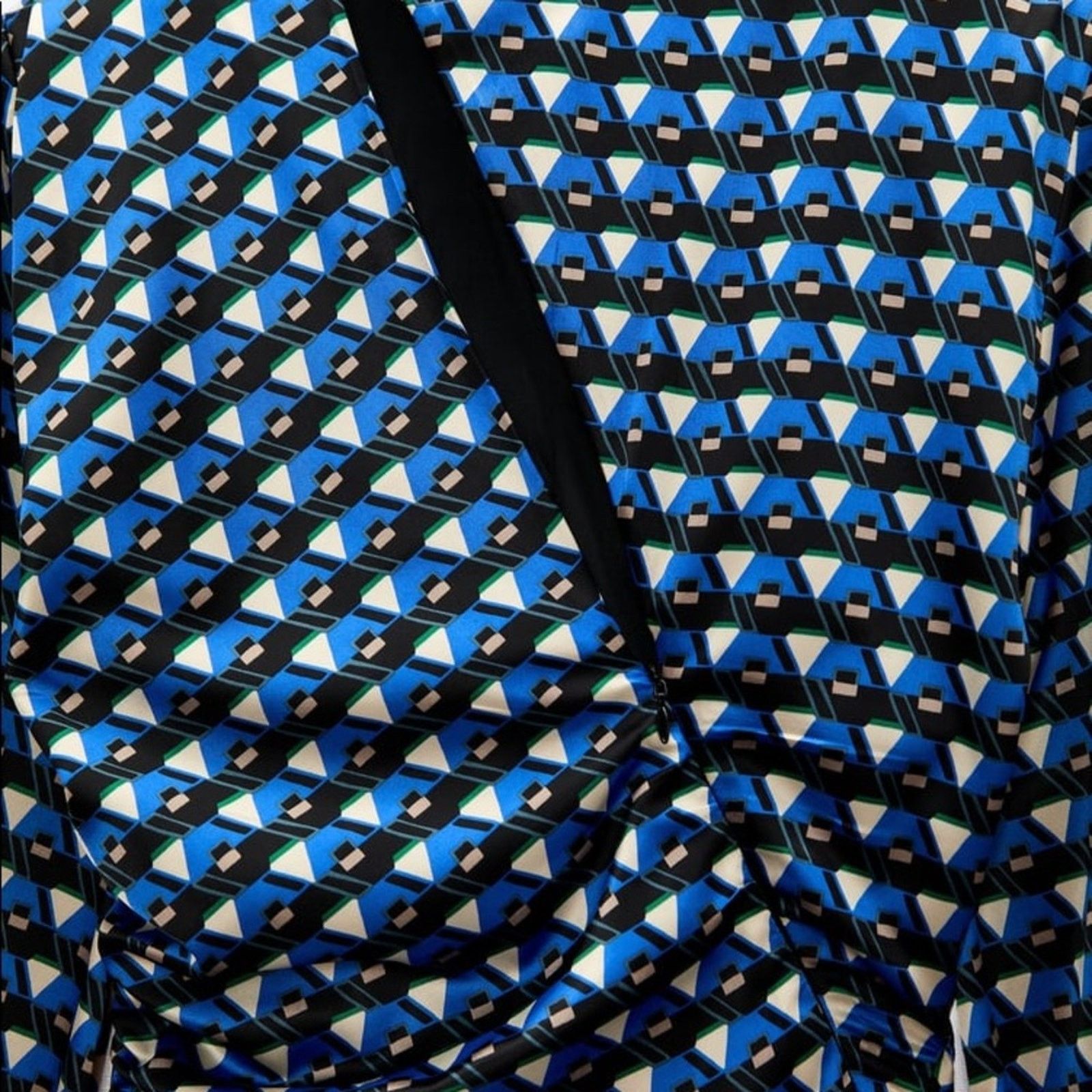 Zara ZARA BLOGGER FAVORITE GEOMETRIC PRINT DRESS BLUISH Size XS / US 0-2 / IT 36-38 - 11 Thumbnail