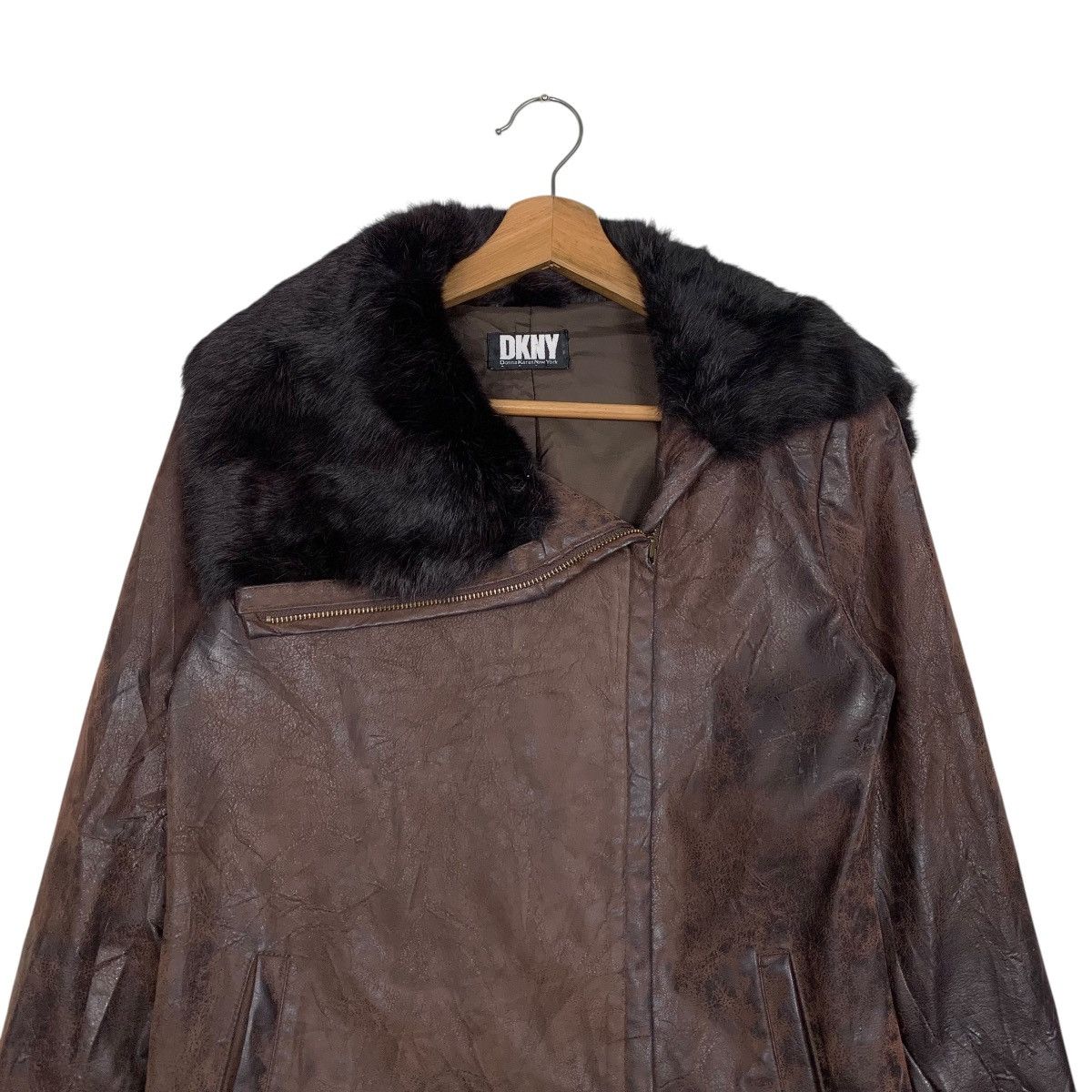 DKNY DKNY Rabbit Fur Shawl Asymmetrical Jacket #2765-C125 Size S / US 4 / IT 40 - 2 Thumbnail