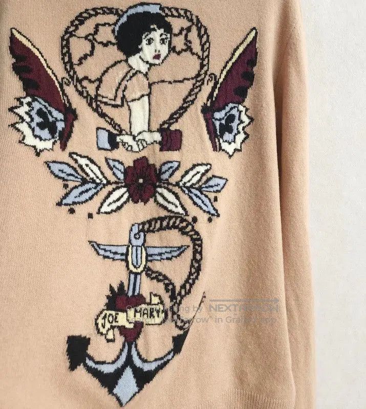 Valentino Valentino Women's Khaki Wool Printed Sweater . Size M / US 6-8 / IT 42-44 - 4 Thumbnail