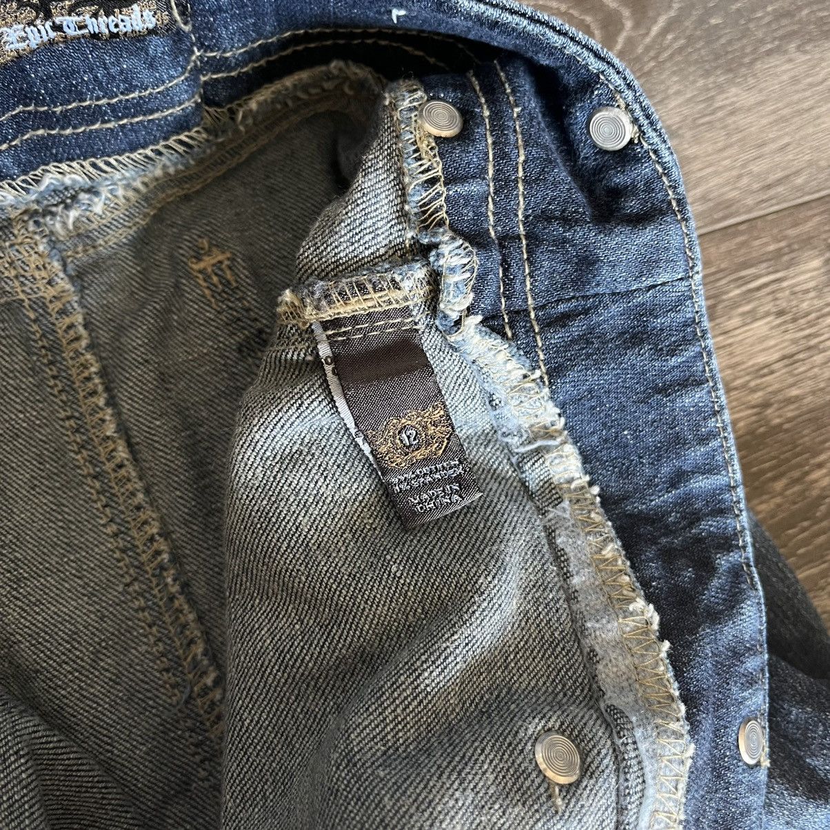 Vintage Vintage Y2K 2000s Epic Threads Denim Jean Mini Skirt Washed Size 26" / US 2 / IT 38 - 7 Thumbnail