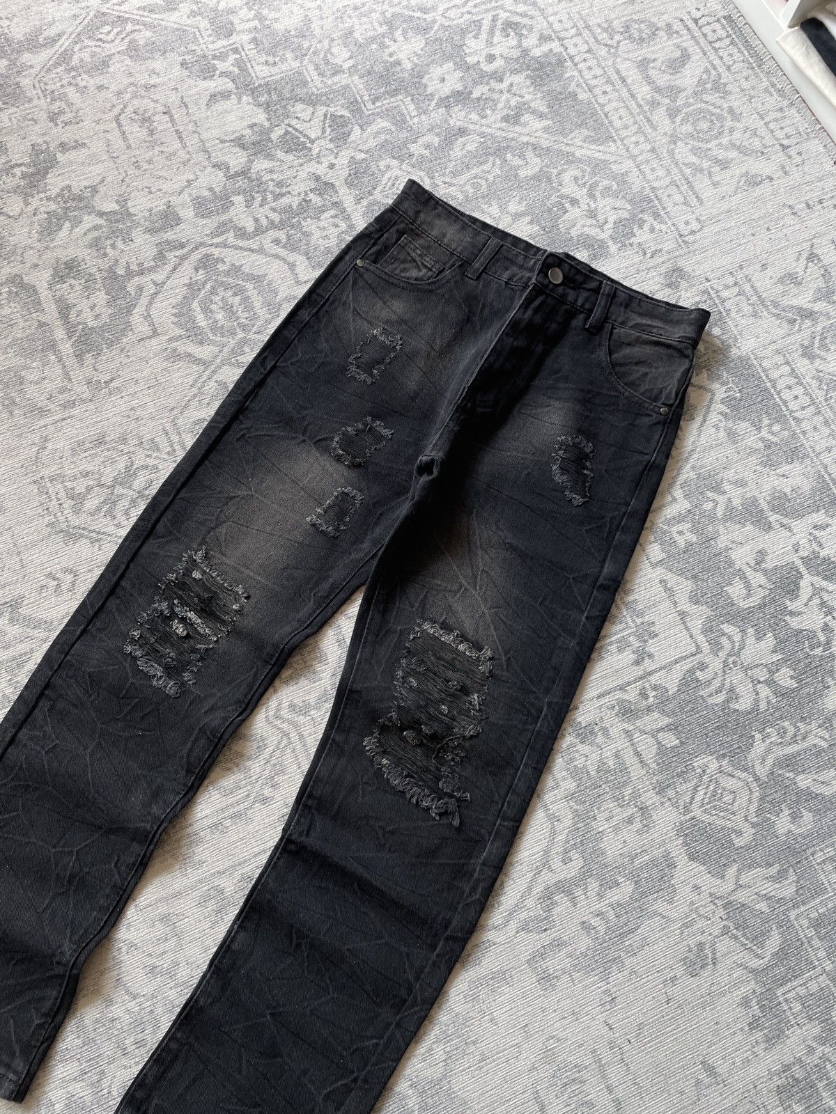 Vintage Vintage Skinny Jeans Faded Avant Garde Japanese Y2K Ripped Size US 30 / EU 46 - 3 Thumbnail