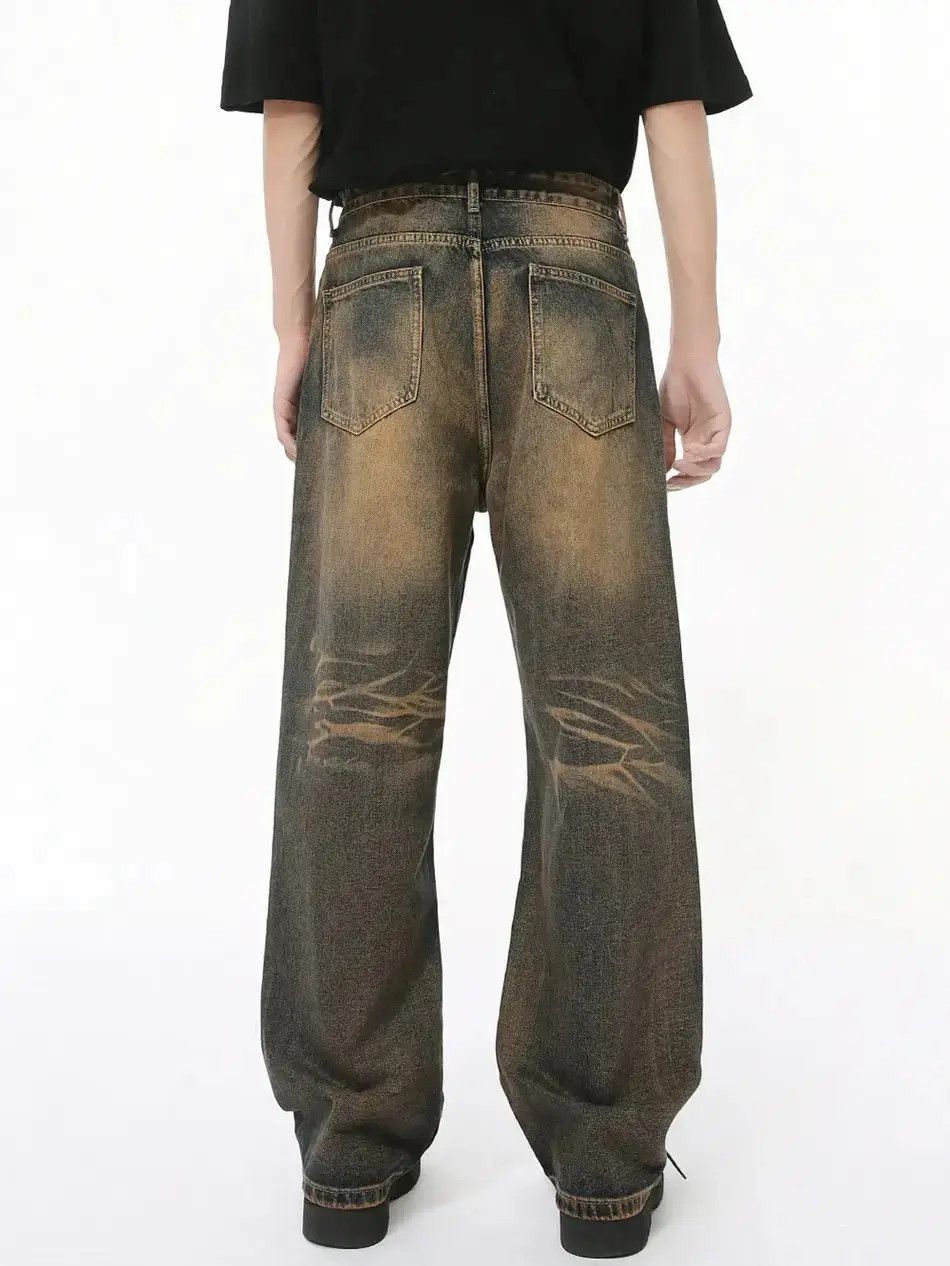 Japanese Brand Retro loose straight leg high street jeans Size US 32 / EU 48 - 6 Thumbnail