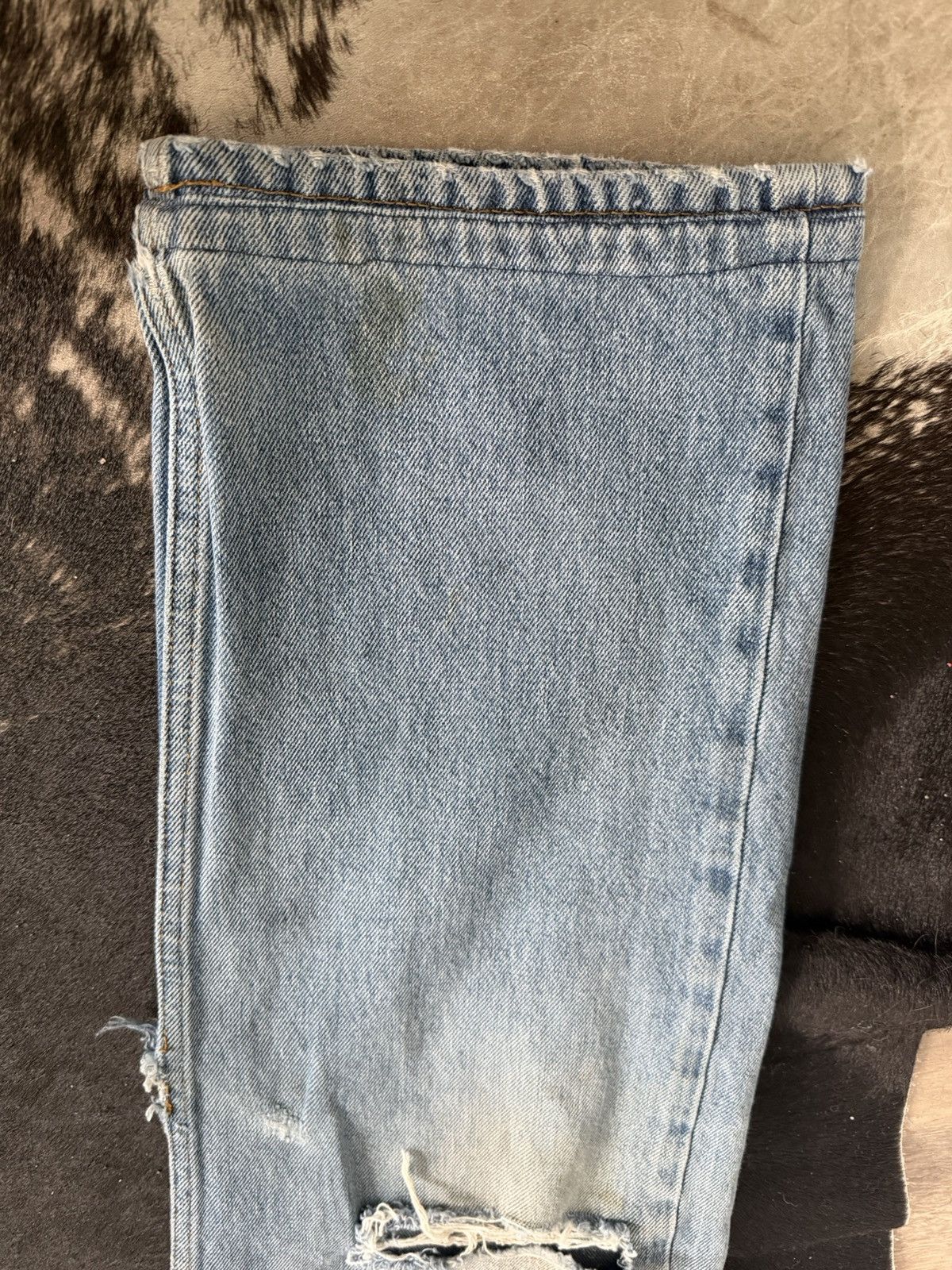 Balenciaga Balenciaga Distressed Straight-Leg Jeans – Light Wash Size US 32 / EU 48 - 4 Thumbnail