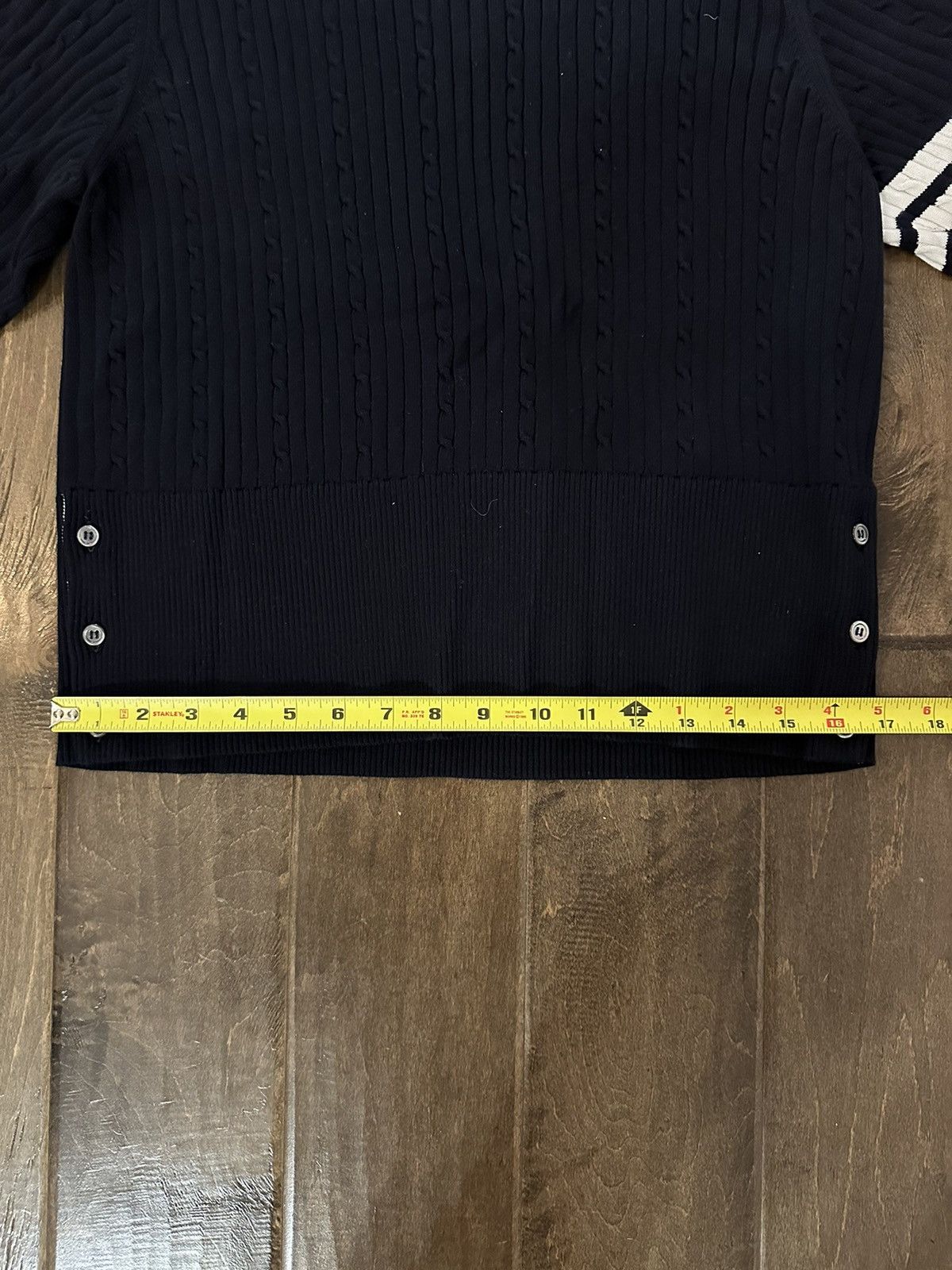 Thom Browne NAVY BABY CABLE RIB COTTON 4-BAR CREWNECK Size US S / EU 44-46 / 1 - 7 Thumbnail