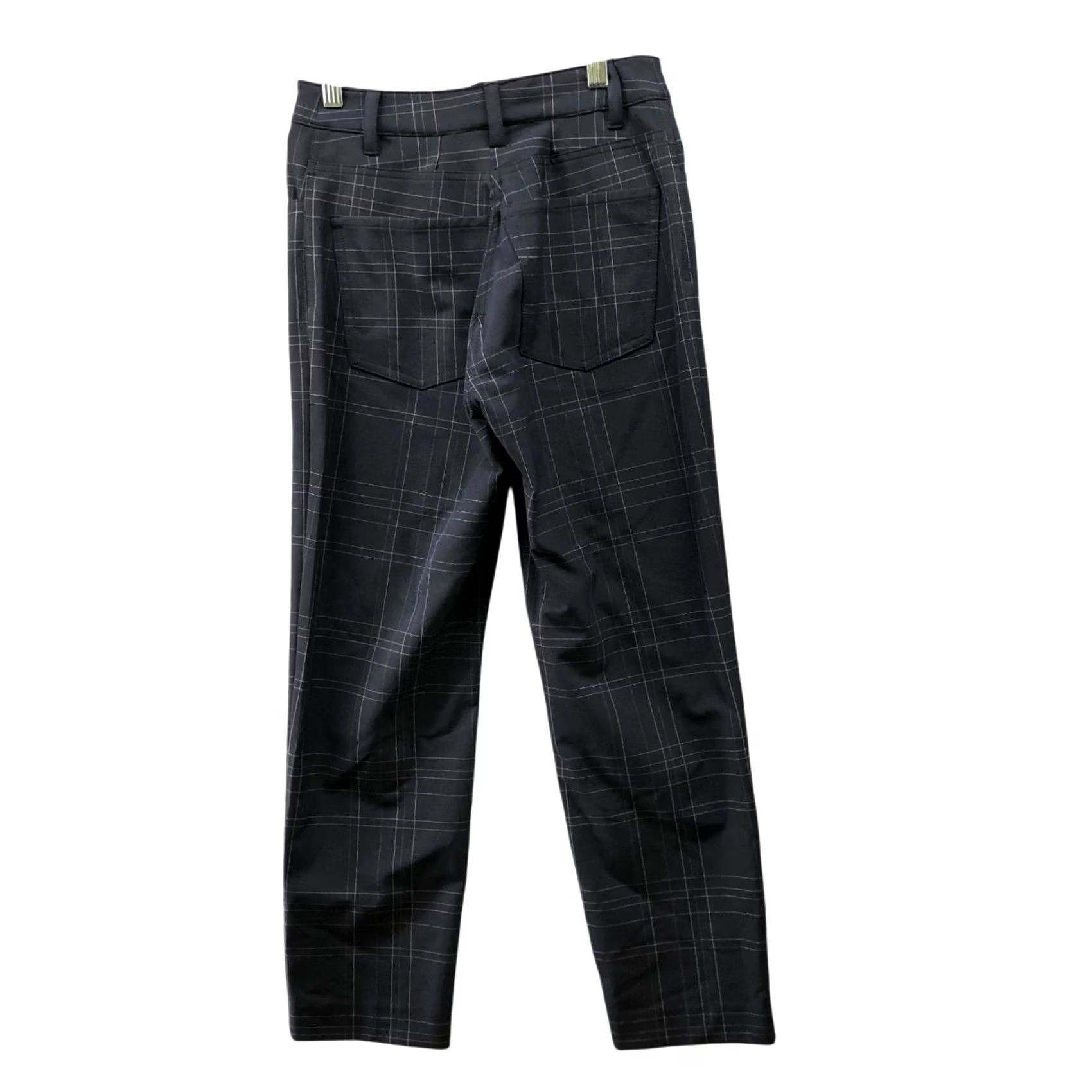 Theory Theory Treeca Dover Tech Pants Womens 4 Navy Blue Plaid Ankle Grid 5 Pocket Straight Slim Zip Front Pockets Navy Blue Grid Plaid Size 27" / US 4 / IT 40 - 2 Thumbnail