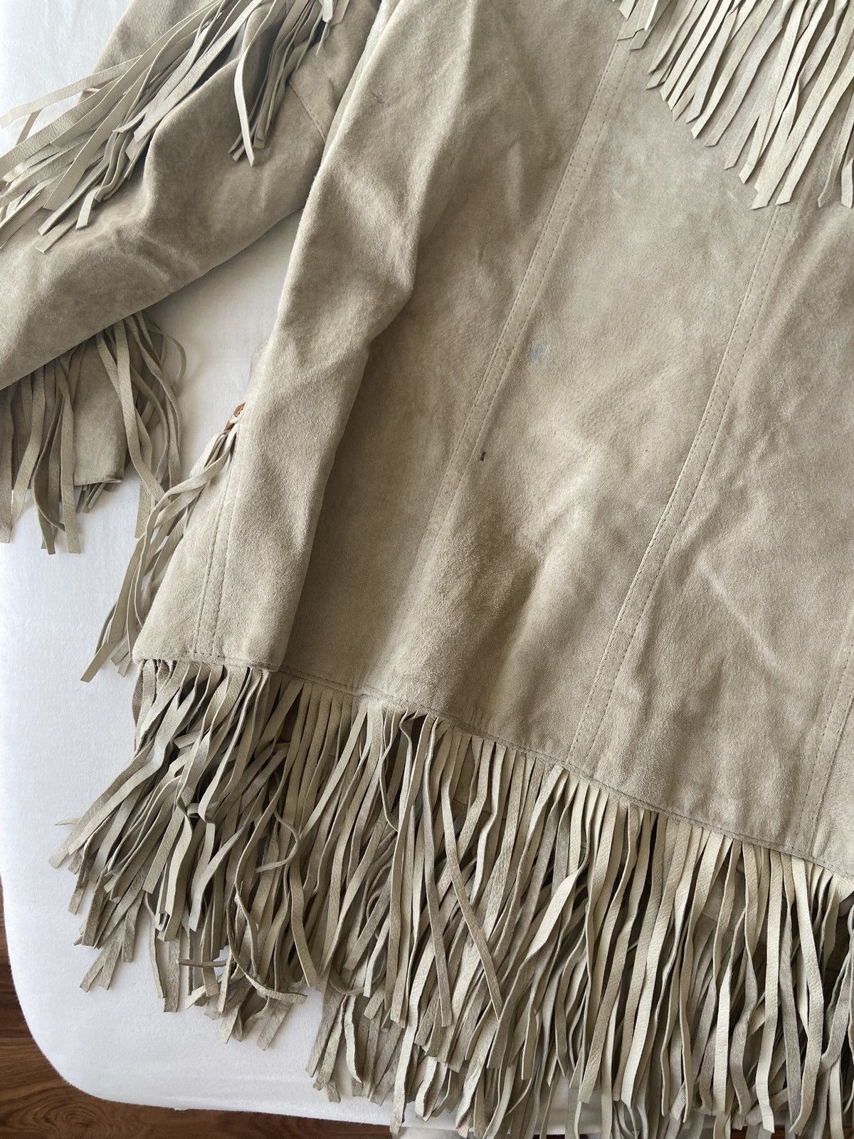 Other Alan Michael USA Vintage Suede Fringe Jacket Size S / US 4 / IT 40 - 14 Thumbnail