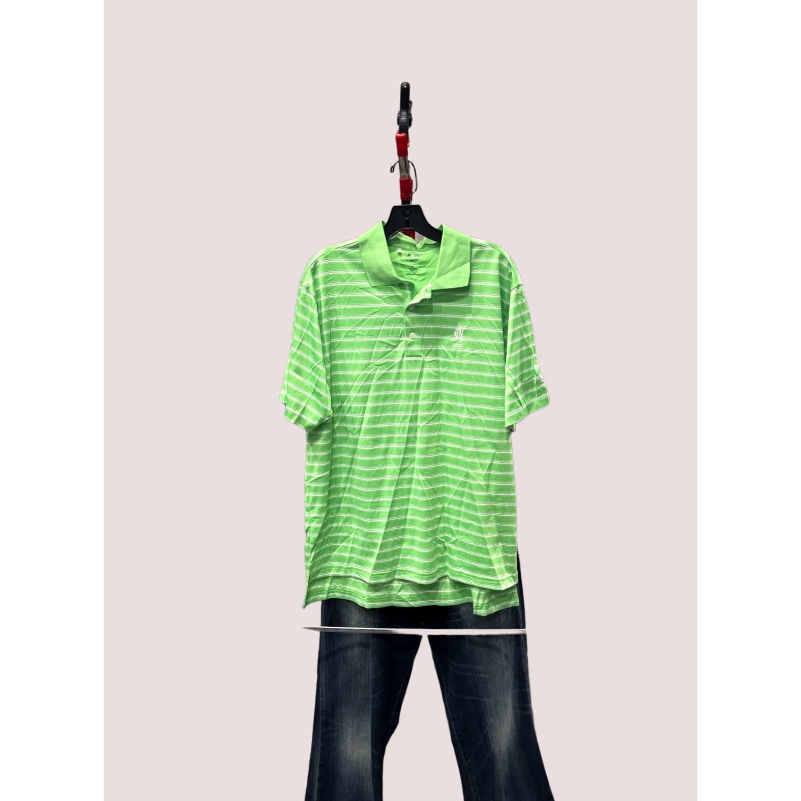 Adidas Adidas Golf Stripe Poly SHORT SLEEVE POLO SHIRT Medium M Shirt Mens Polo Stripe Poly Short Sleeve Golf Shirt Sharp Color 1899 Size US M / EU 48-50 / 2 - 1 Thumbnail