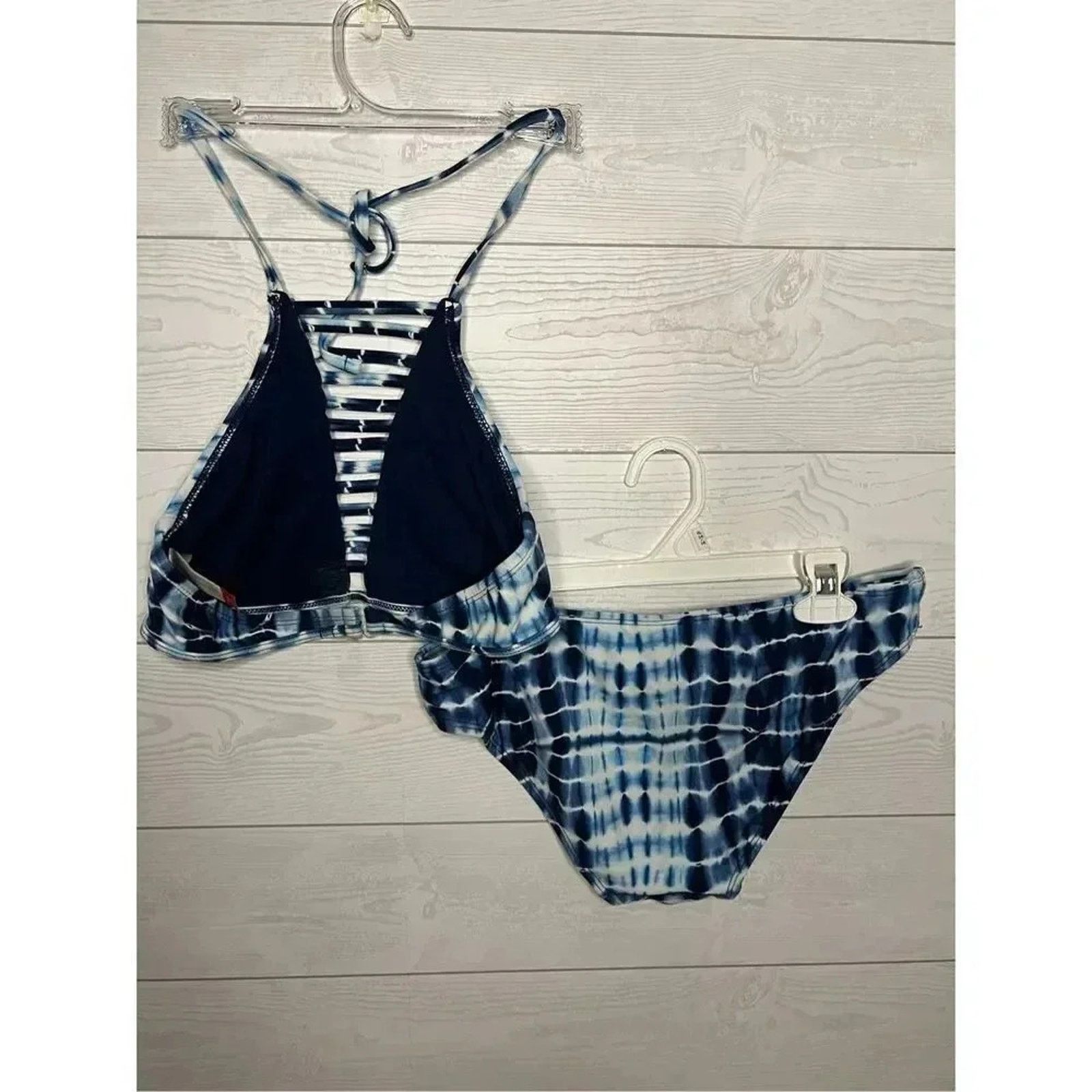Other No Boundaries blue tiedye halter lattice bikini size Jr 3-5 Size ONE SIZE - 3 Thumbnail