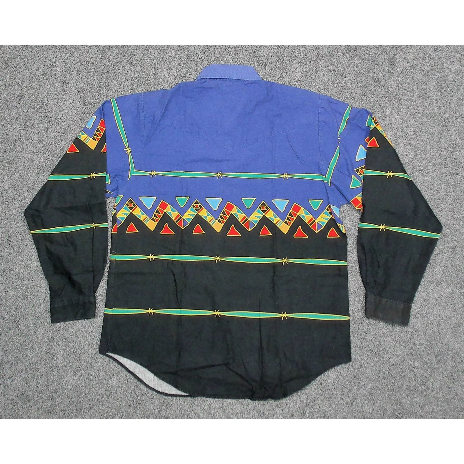 Roper Roper Vintage 90s Aztec Barbed Wire Western Boxy Shirt Size L / US 10 / IT 46 - 4 Thumbnail