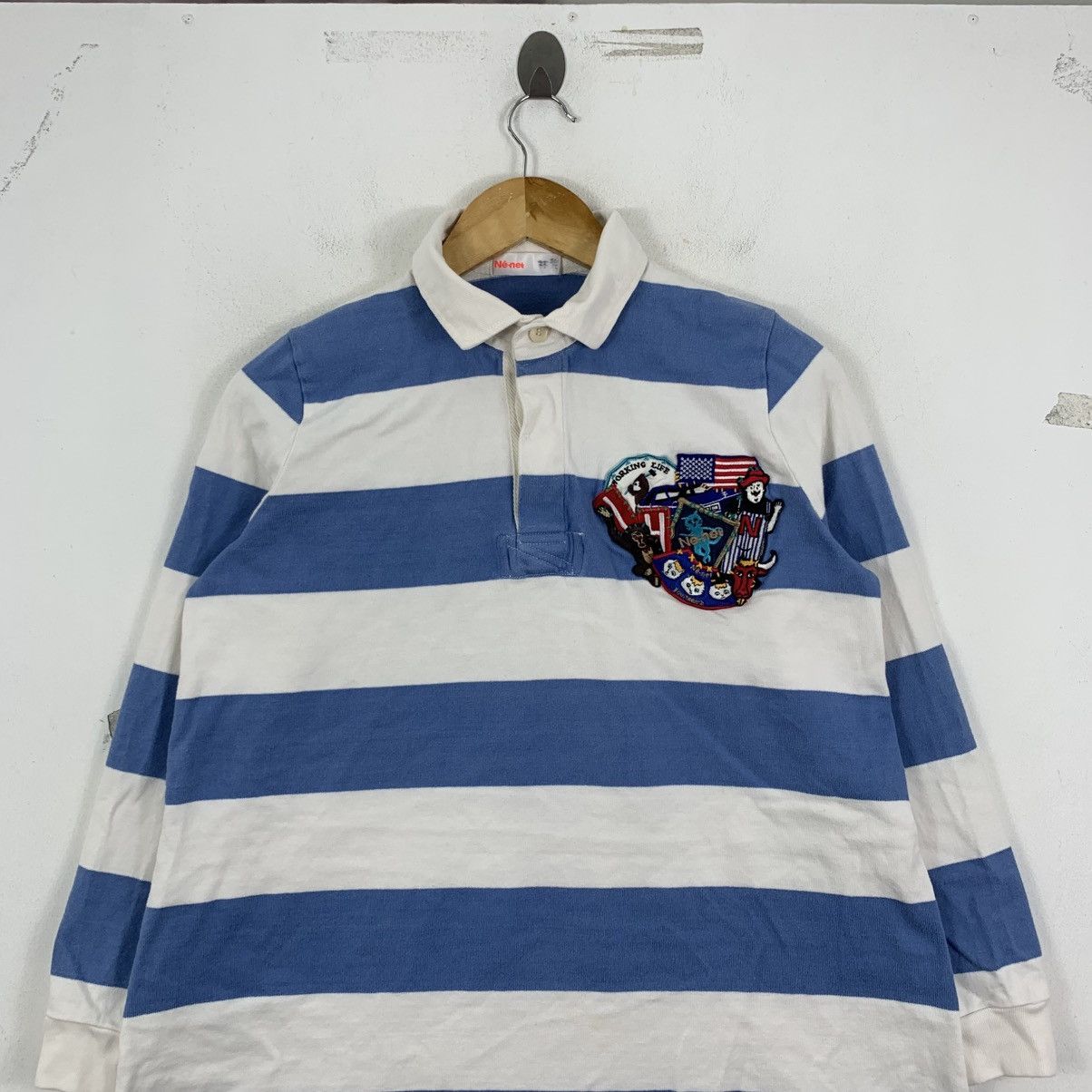 Ne-Net Vintage 90s NENET ISSEY MIYAKE Japanese Brand Rugby Polo Tee Size US M / EU 48-50 / 2 - 3 Thumbnail