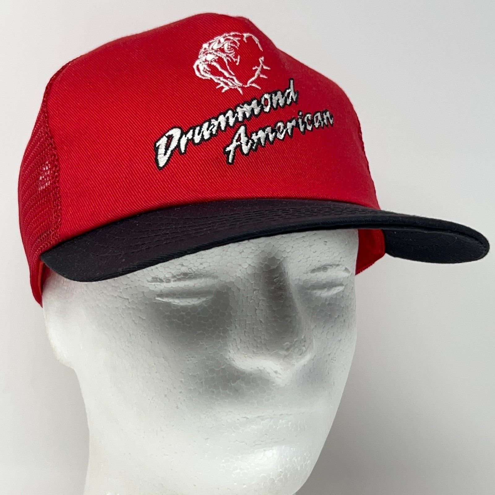 Vintage Vintage 90s Drummond American Trucker Hat Baseball Cap Red Size ONE SIZE - 9 Thumbnail