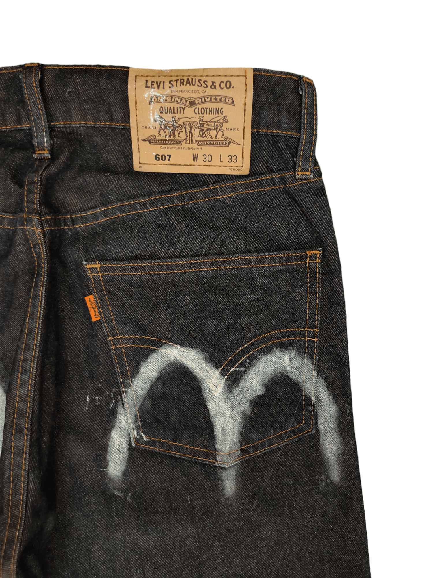 Levi's Rare Design Levis 607 Orange Tag Denim Y2k Streetwear Size US 29 - 10 Thumbnail