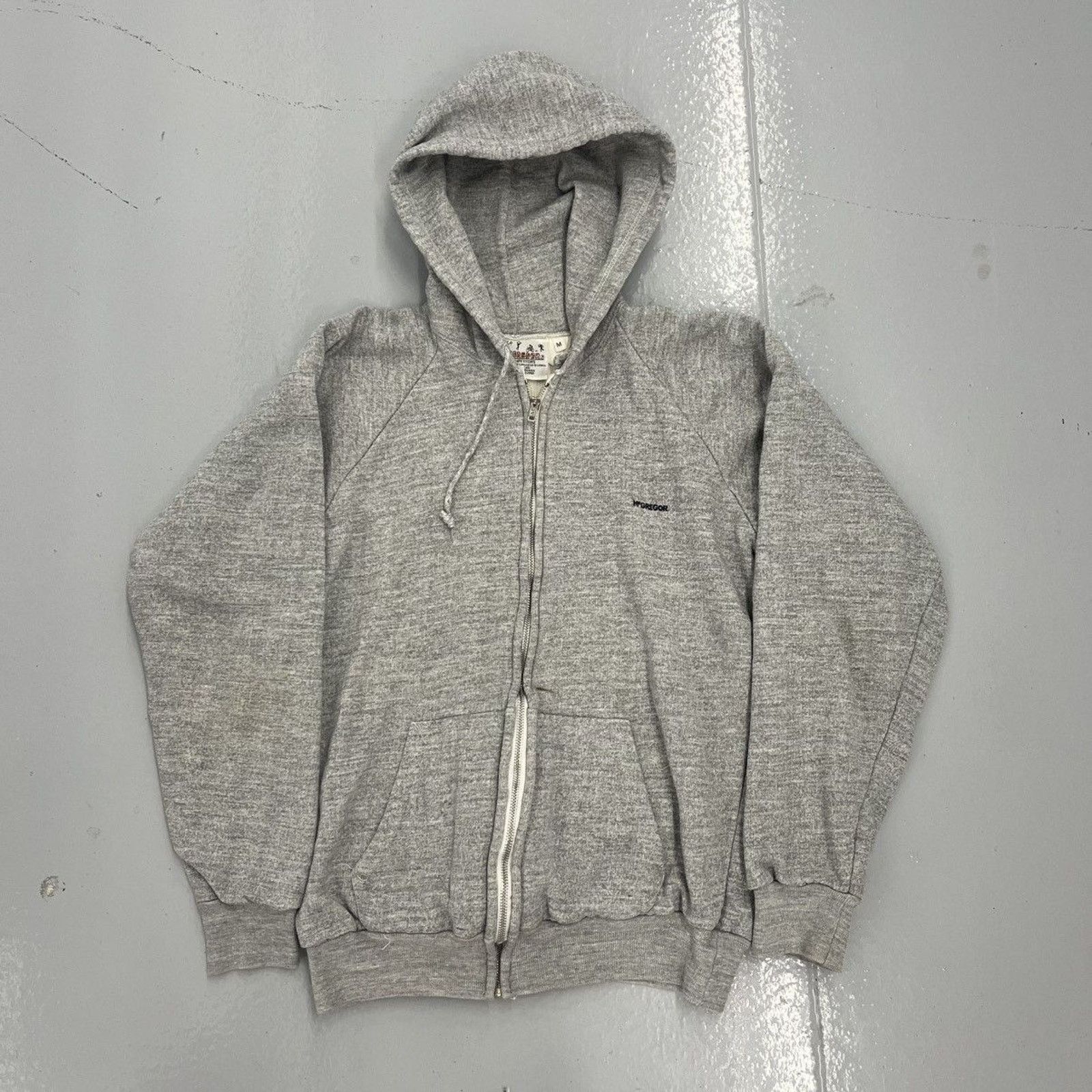McGregor Vintage 80s McGregor Grey Thermal Lined Zip Up Hoodie Size US S / EU 44-46 / 1 - 1 Thumbnail