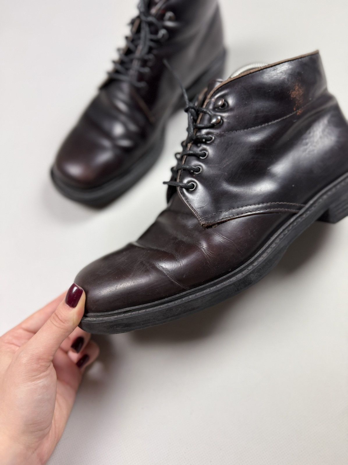 Prada Prada Men’s Leather Lace Up Boots Shoes Size UK 7.5 / US 8.5 Size US 8.5 / EU 41-42 - 12 Thumbnail