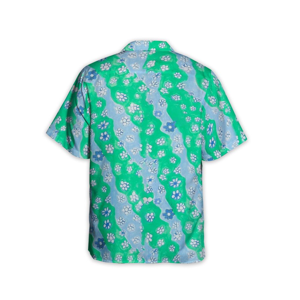 Designer Stripy Flower Poplin Shirt – Floral-Print Classic Twist Size US M / EU 48-50 / 2 - 3 Thumbnail