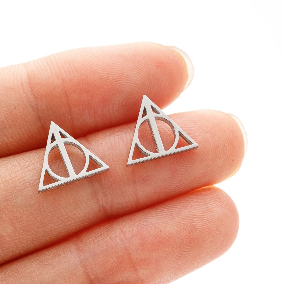Jewelry Geometric Triangle Mini Stud Earrings Charm Earring Gift Size ONE SIZE - 1 Thumbnail