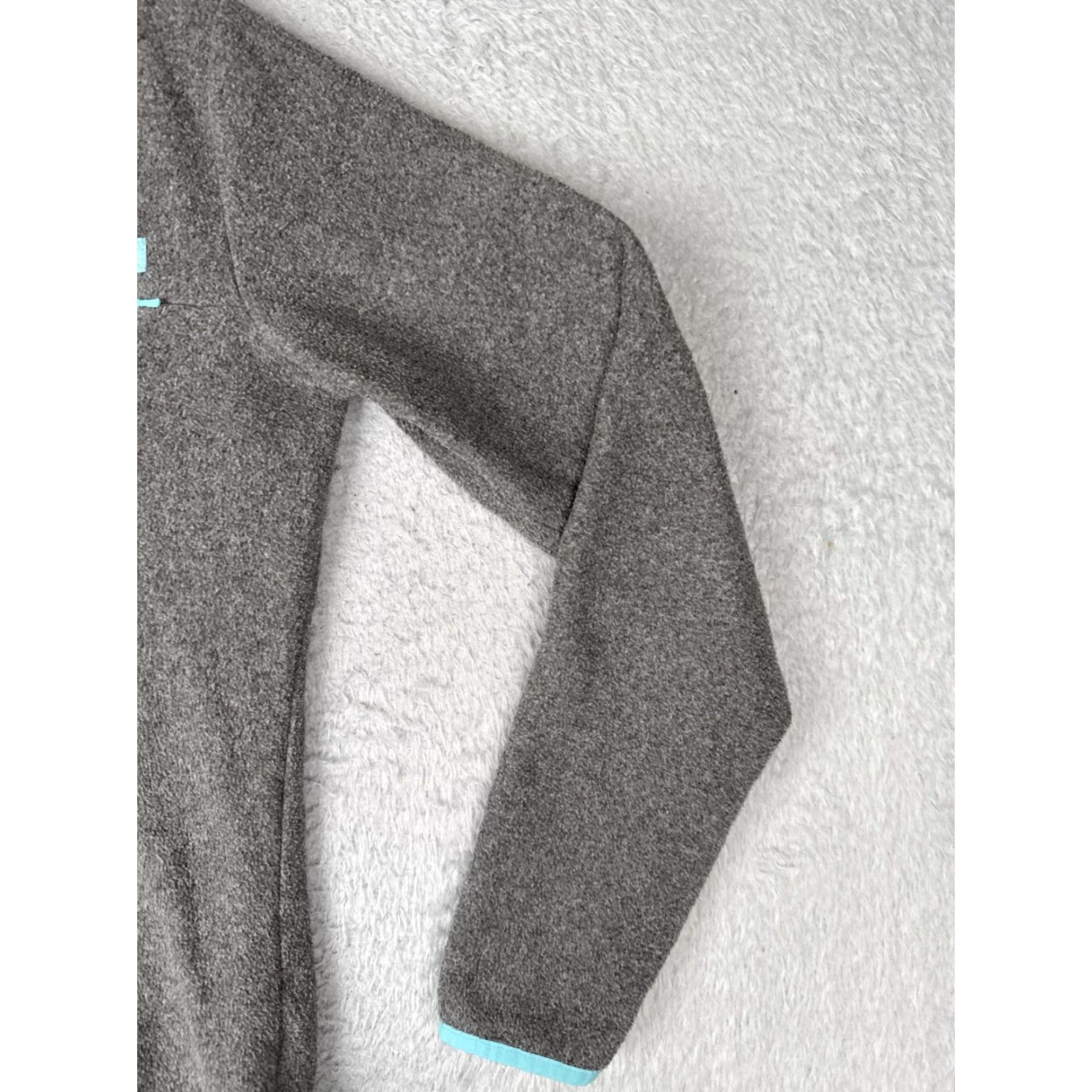 AQUA Columbia Sweater Womens Small Gray Aqua Quarter Snap Fleece Pullover Fishing PFG Shirt Size S / US 4 / IT 40 - 2 Thumbnail