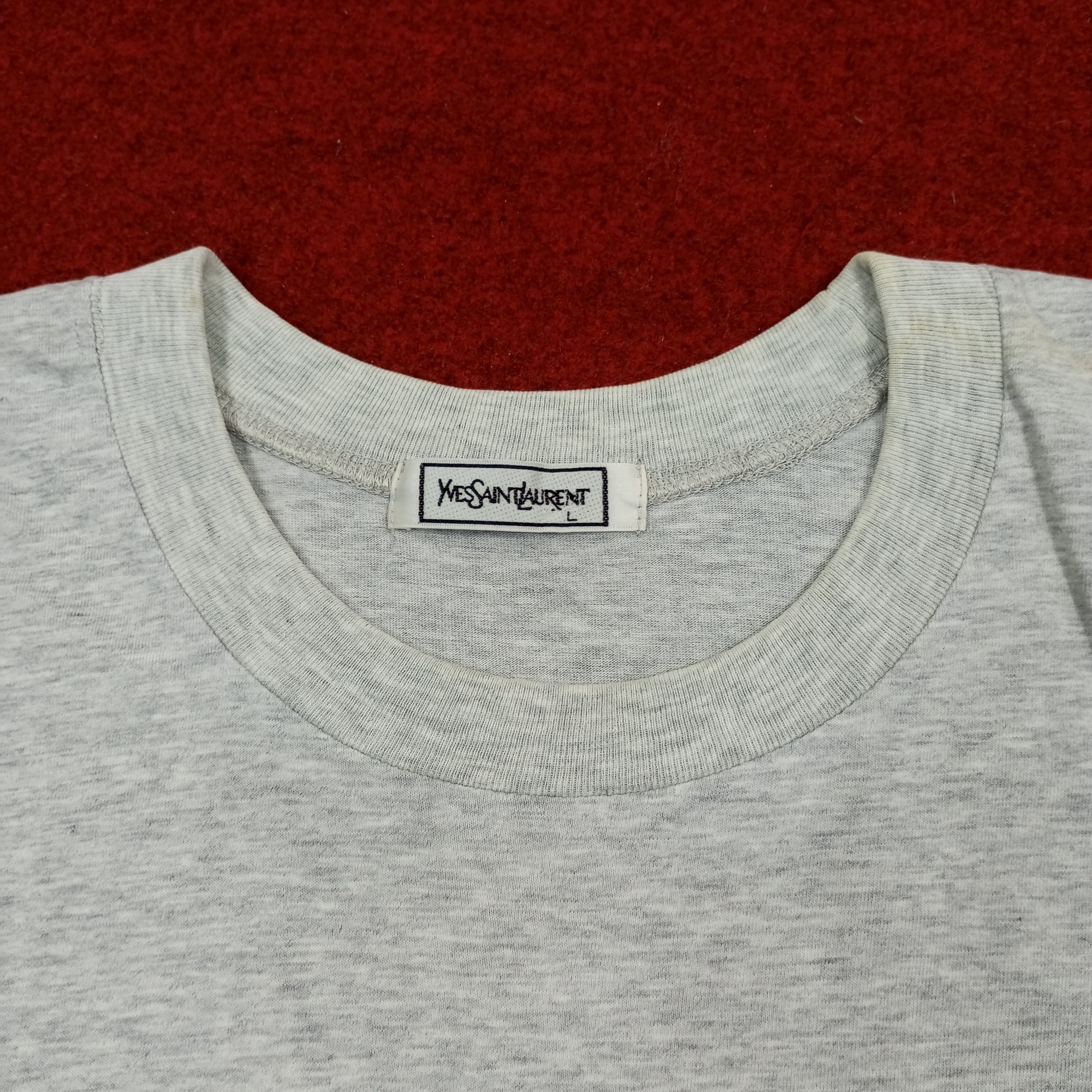 Vintage × Yves Saint Laurent Yves Saint Laurent Luxury Fashion Brand YSL Logo Tshirt Size US M / EU 48-50 / 2 - 7 Thumbnail