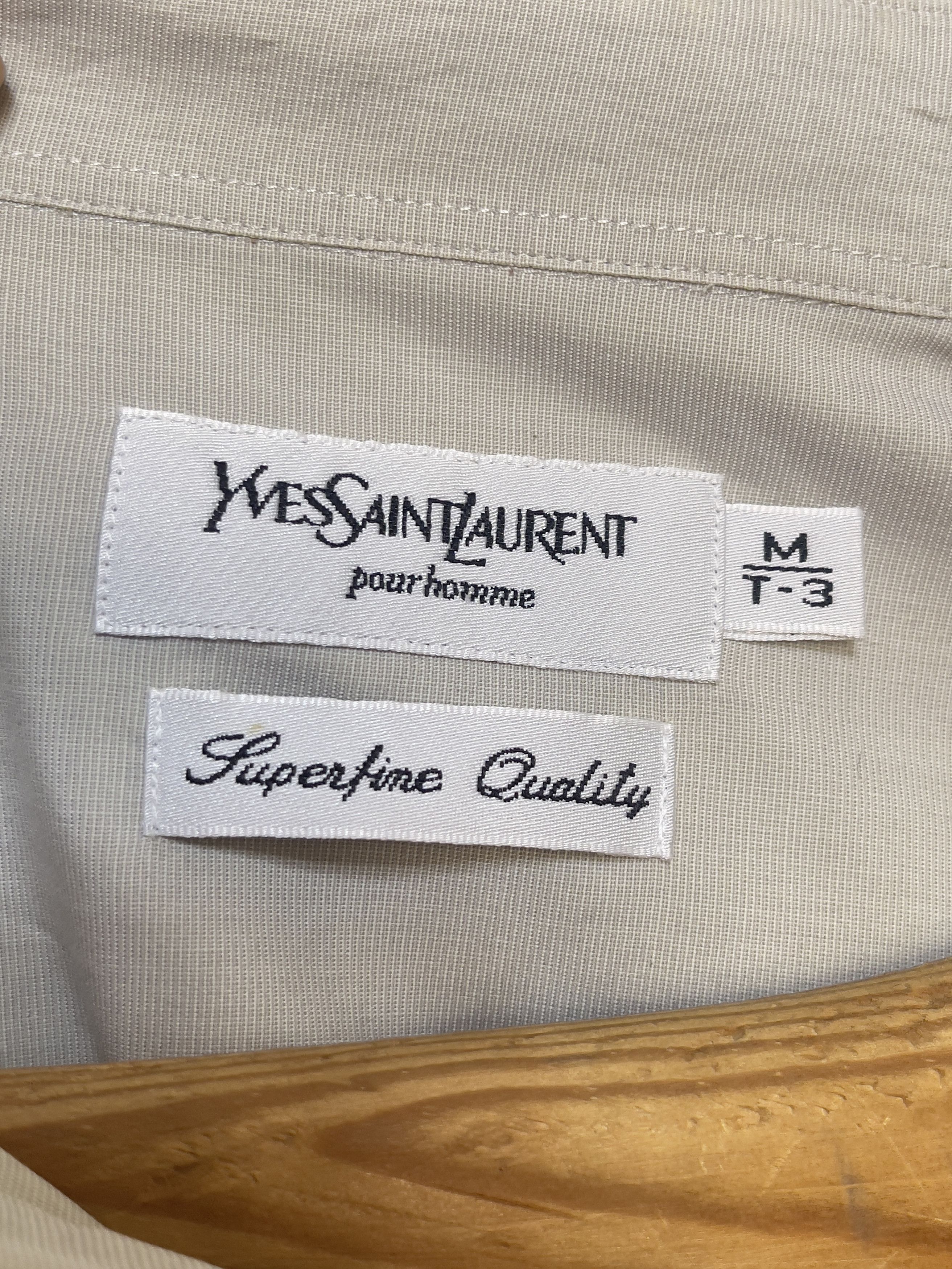 Yves Saint Laurent 🔥 YSL Yves Saint Laurent shirt size M beige grey cotton Size US M / EU 48-50 / 2 - 6 Thumbnail